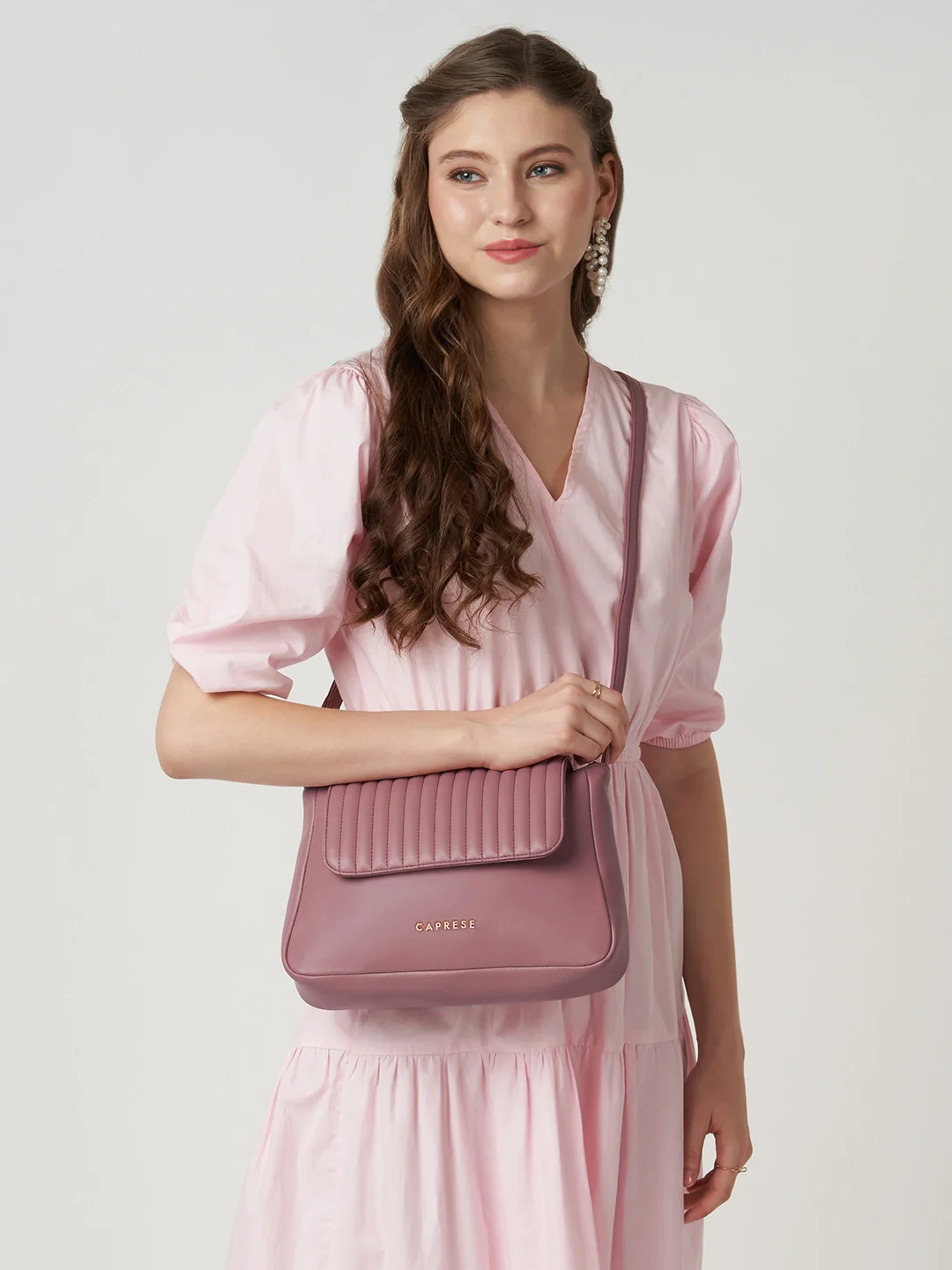 Caprese Sofiya Medium Dark Pink Sling Bag - Image 2