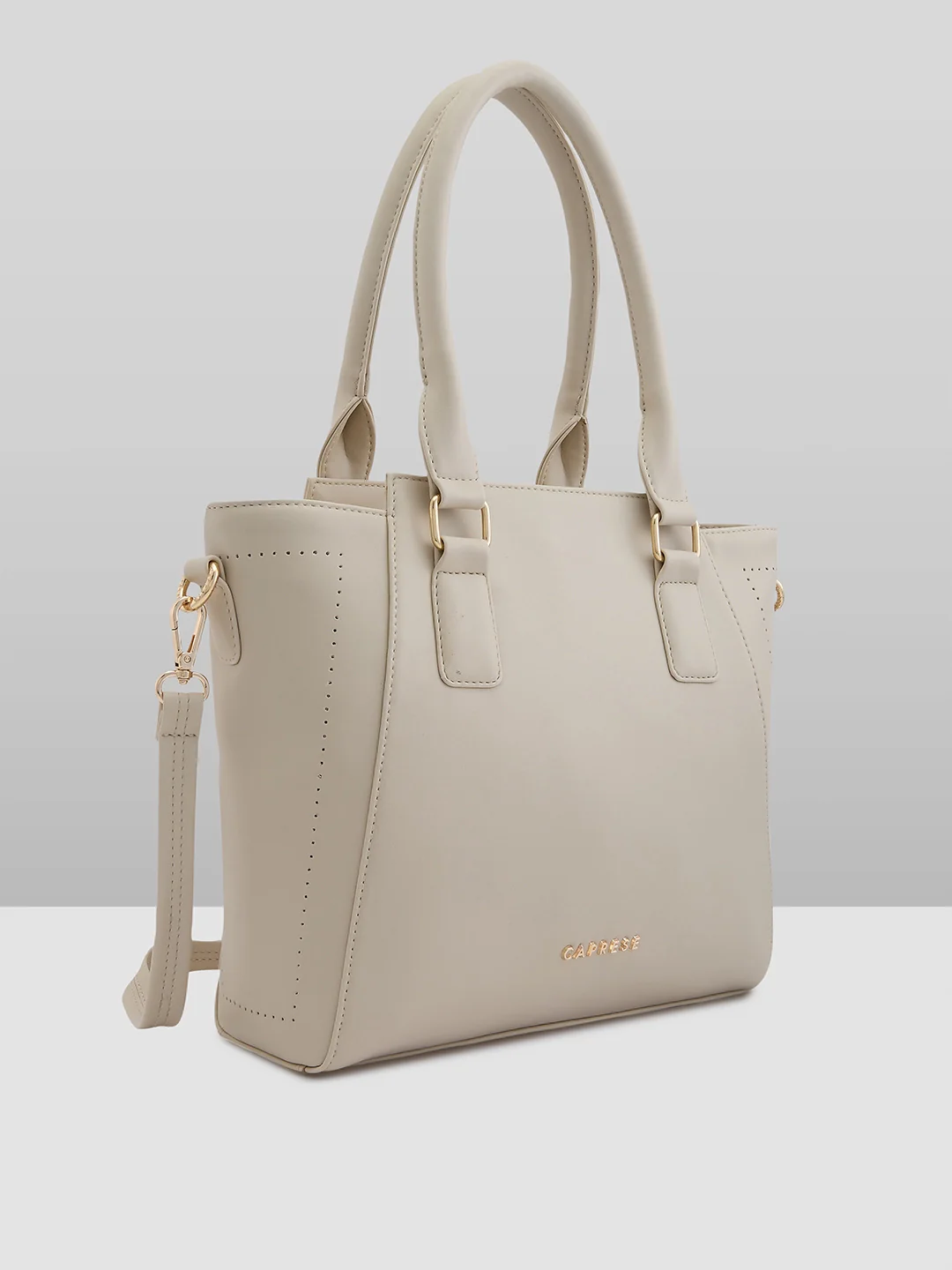 Caprese Solena Medium Beige Satchel Bag - Image 4