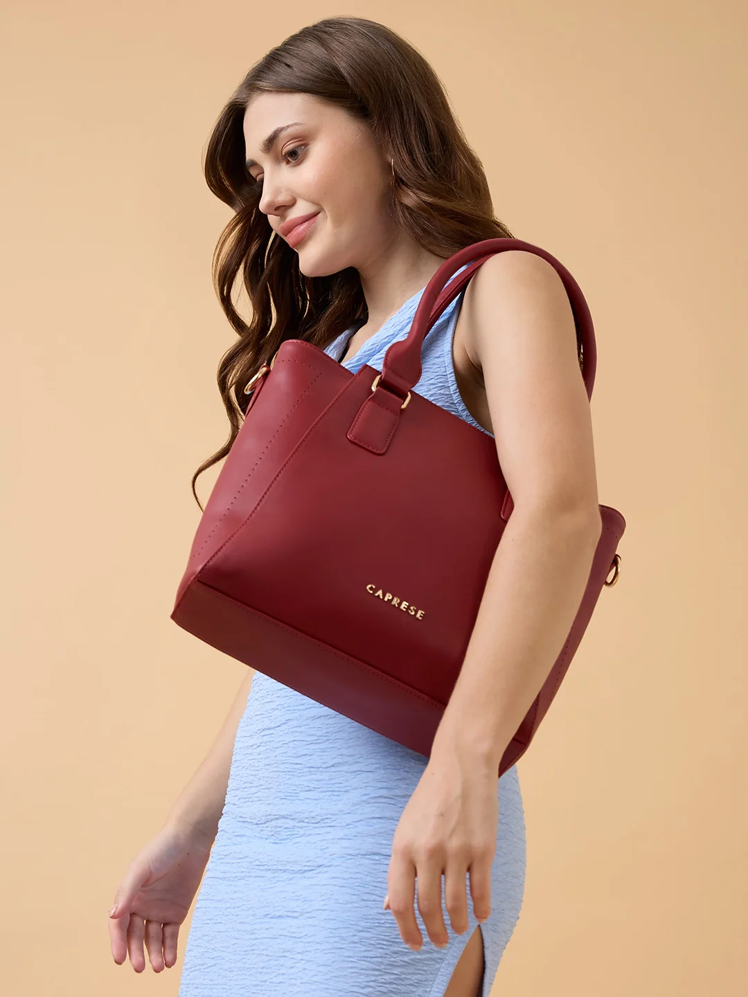 Caprese Solena Medium Red Satchel Bag - Image 8