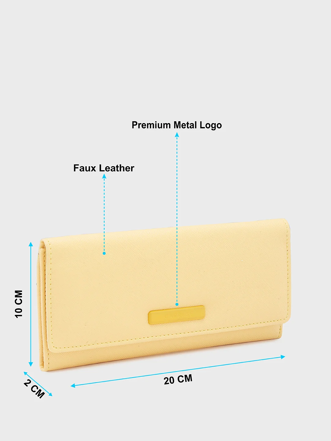 Caprese Sophia Medium Yellow Flap Wallet - Image 11