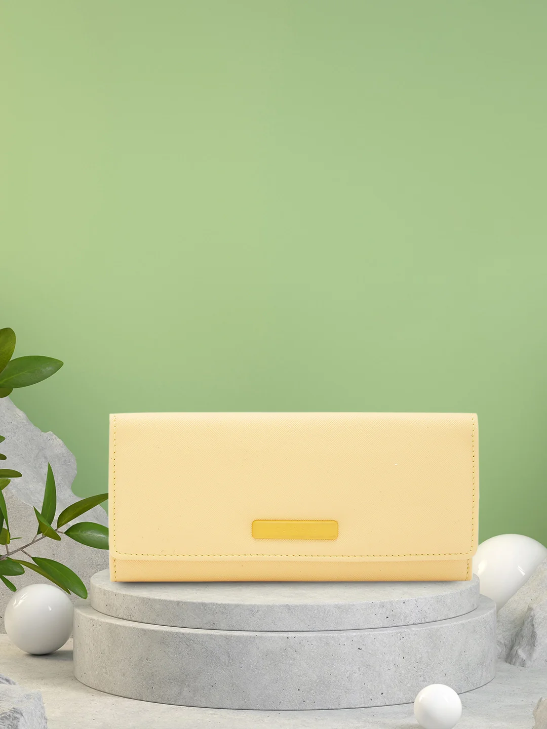 Caprese Sophia Medium Yellow Flap Wallet - Image 3