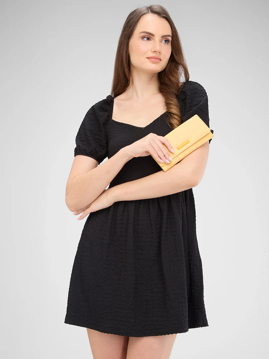 Caprese Sophia Medium Yellow Flap Wallet - Image 7