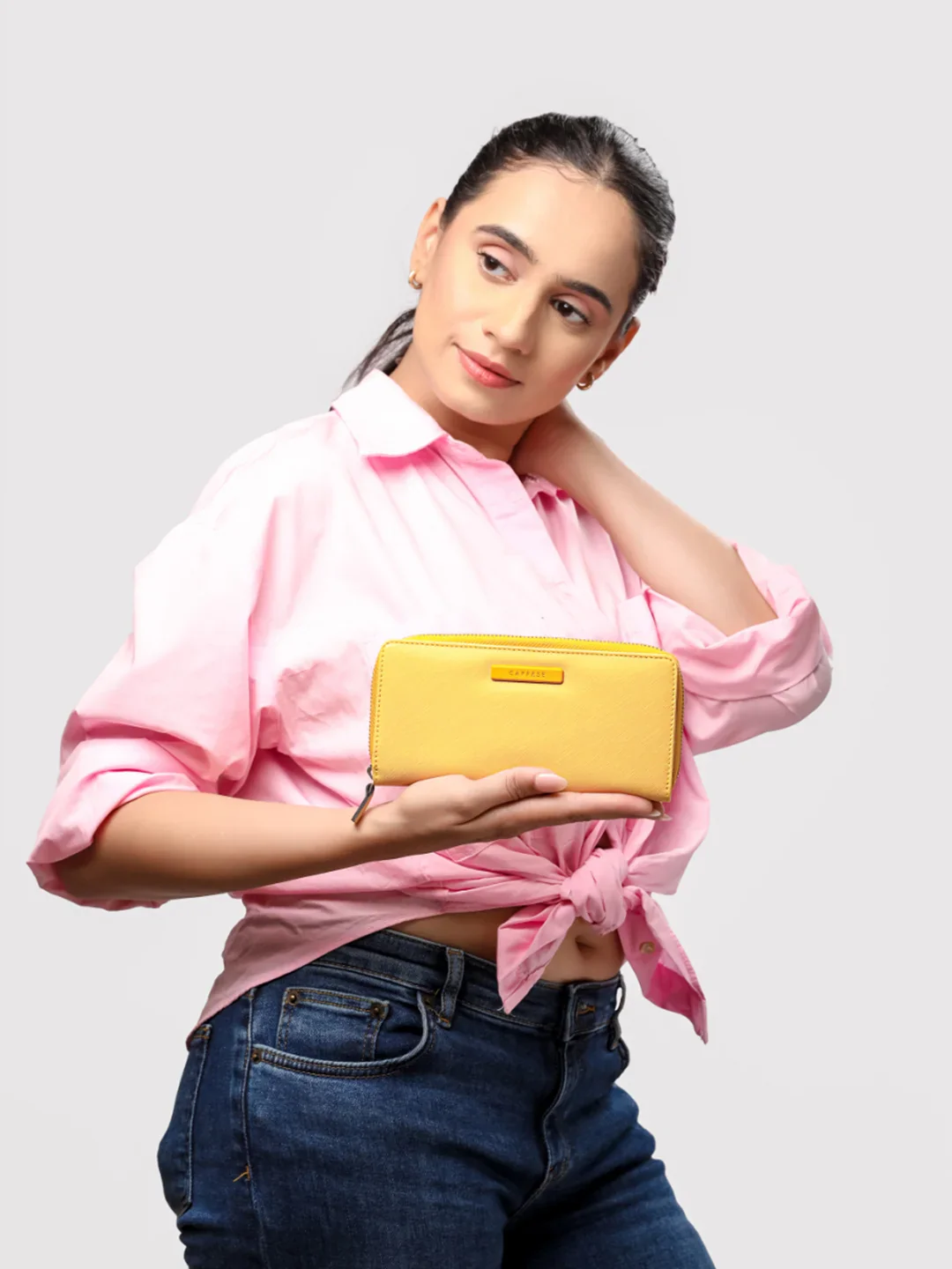 Caprese Sophia Large Yellow Zip Around Wallet - Image 11