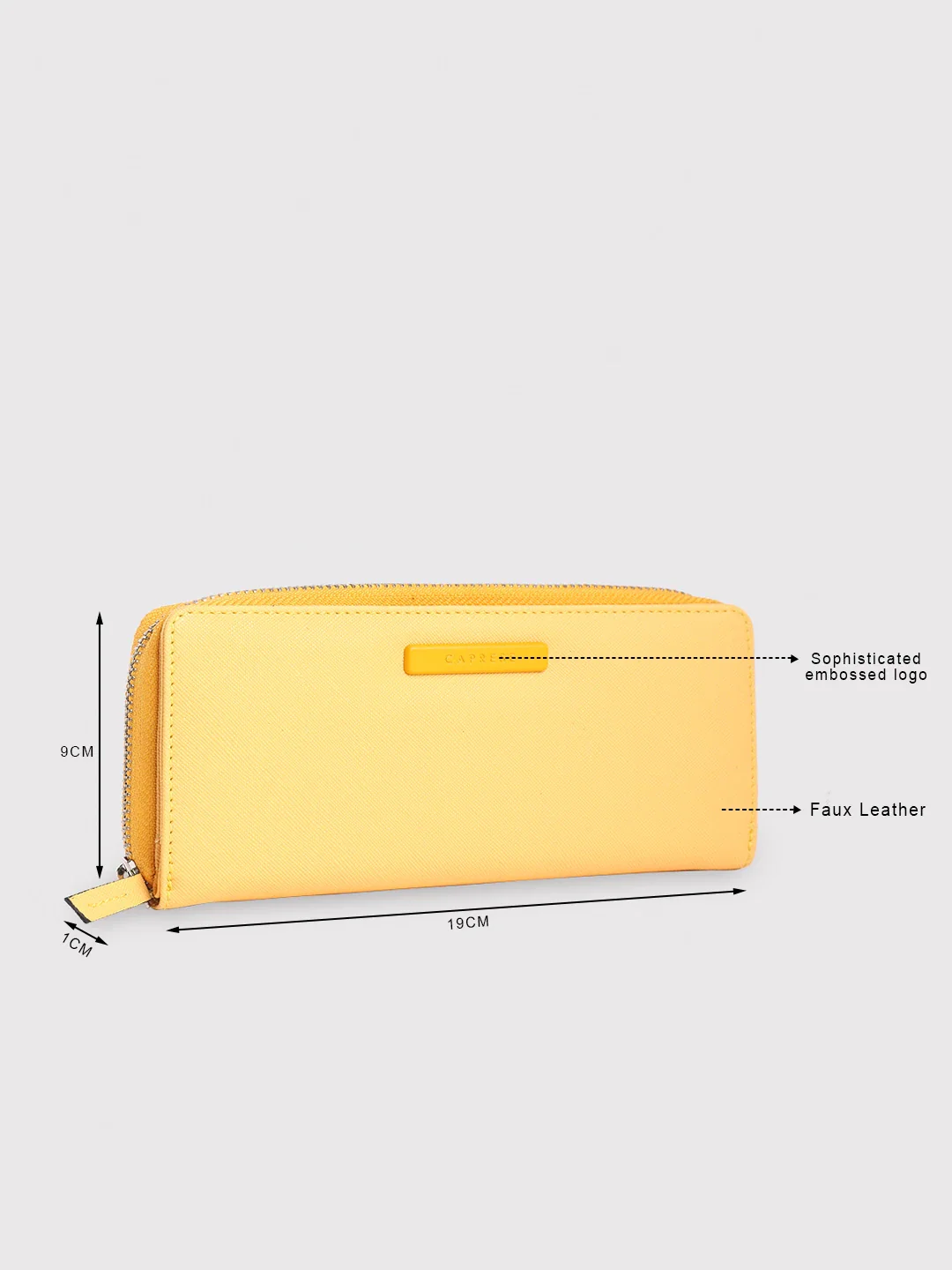 Caprese Sophia Large Yellow Zip Around Wallet - Image 7