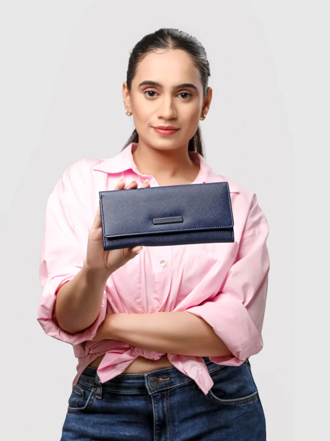 Caprese Sophia Medium Navy Flap Wallet - Image 2