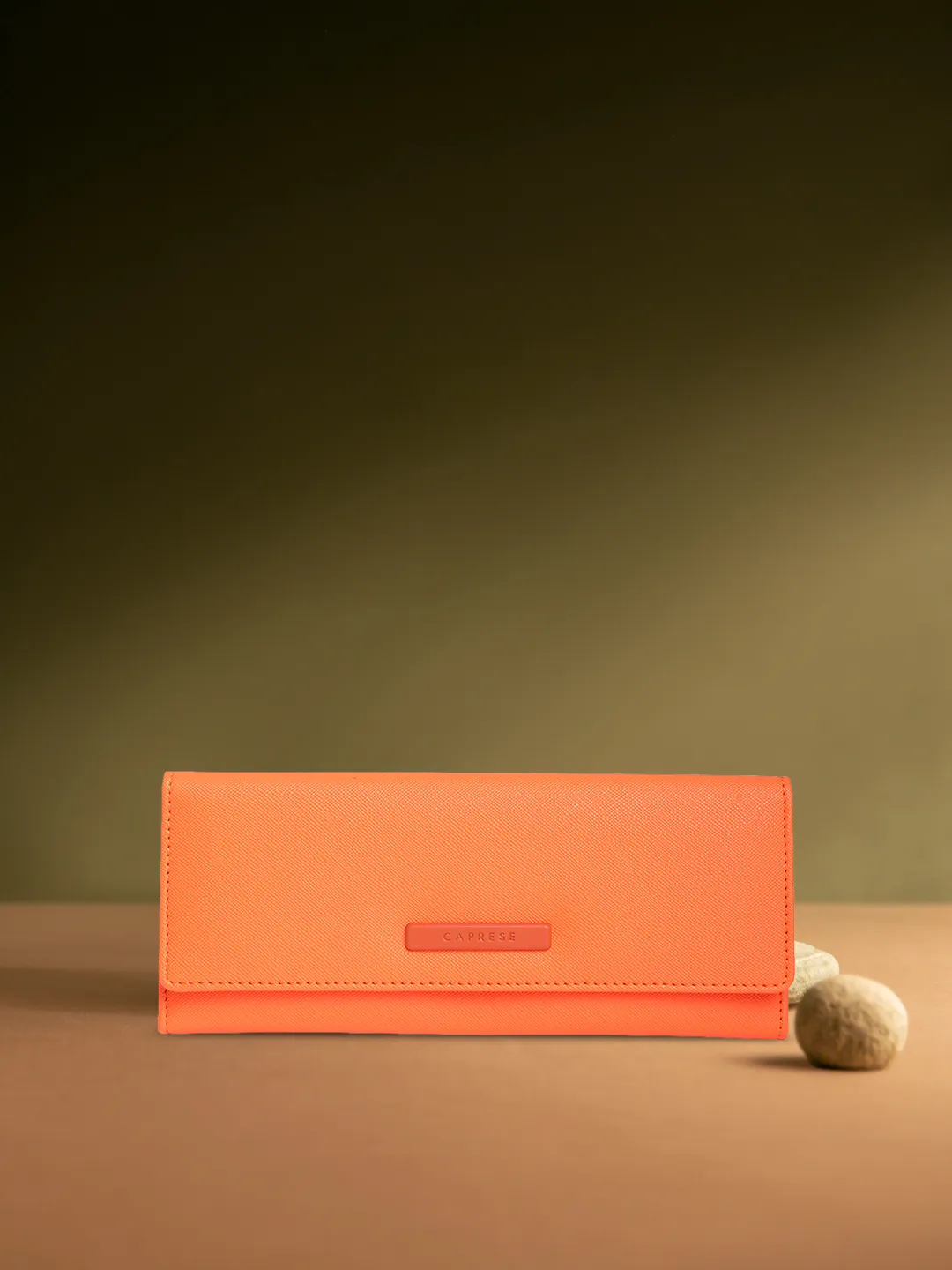 Caprese Sophia Medium Orange Flap Wallet - Image 2