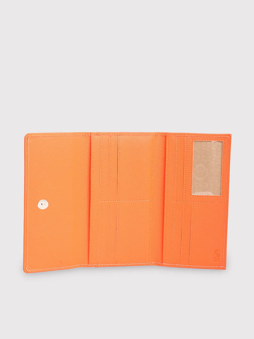Caprese Sophia Medium Orange Flap Wallet - Image 6