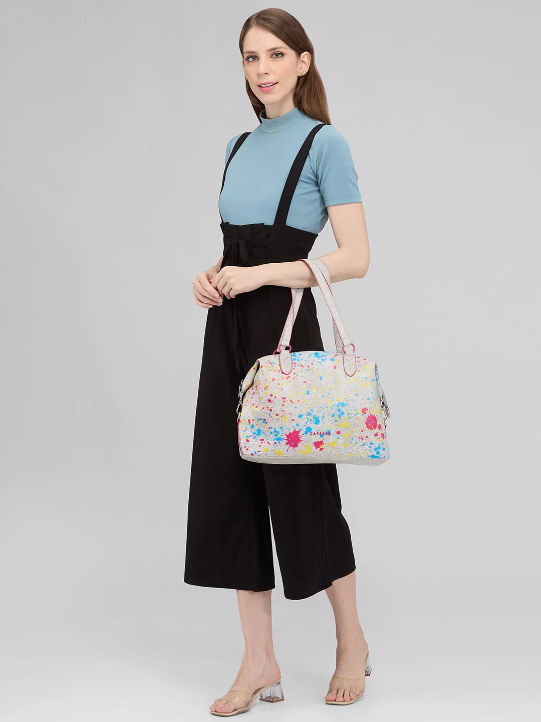 Caprese Splash Large Beige Tote - Image 12