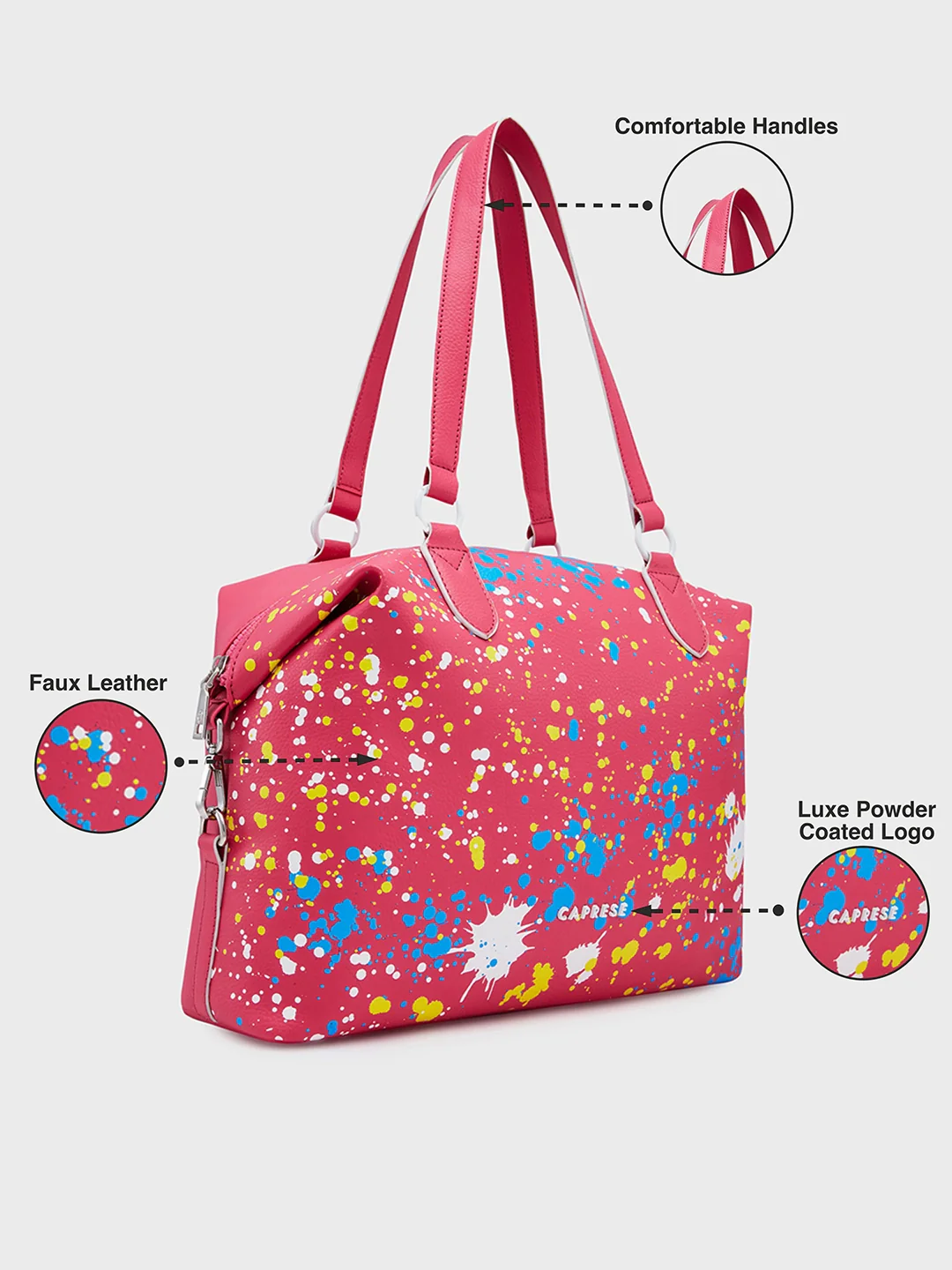 Caprese Splash Large Fuchsia Tote - Image 8
