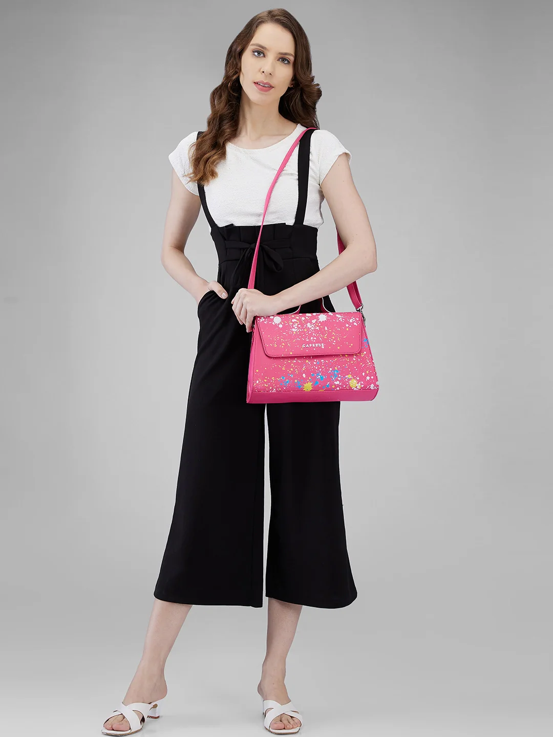 Caprese Splash Medium Fuchsia Satchel - Image 11