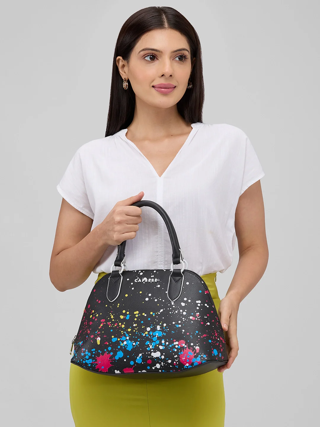 Caprese Splash Small Black Satchel - Image 12