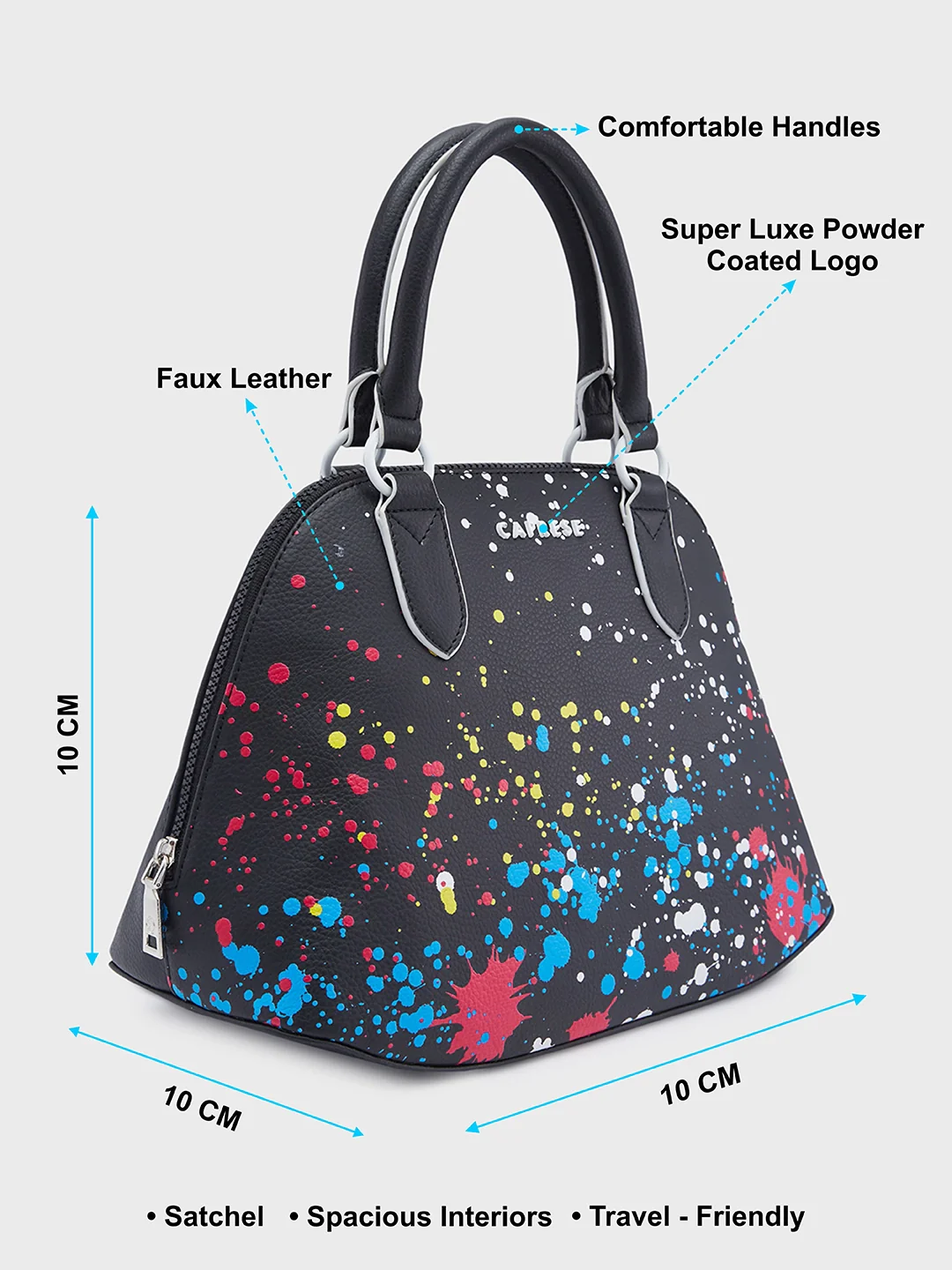 Caprese Splash Small Black Satchel - Image 6