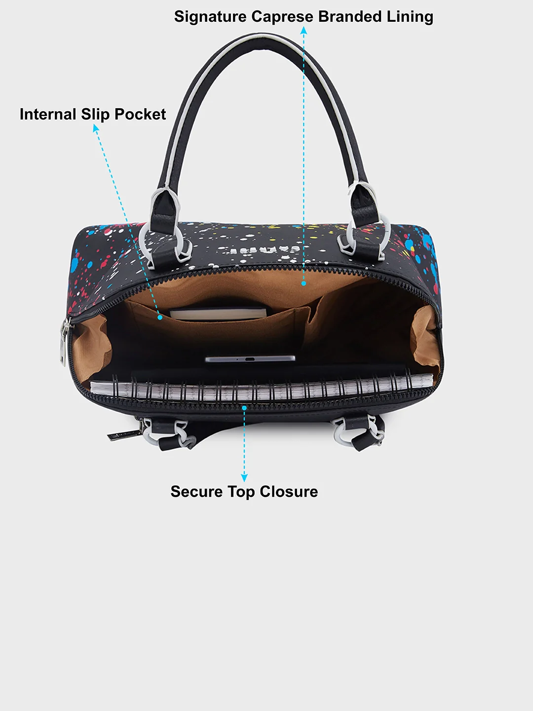 Caprese Splash Small Black Satchel - Image 7