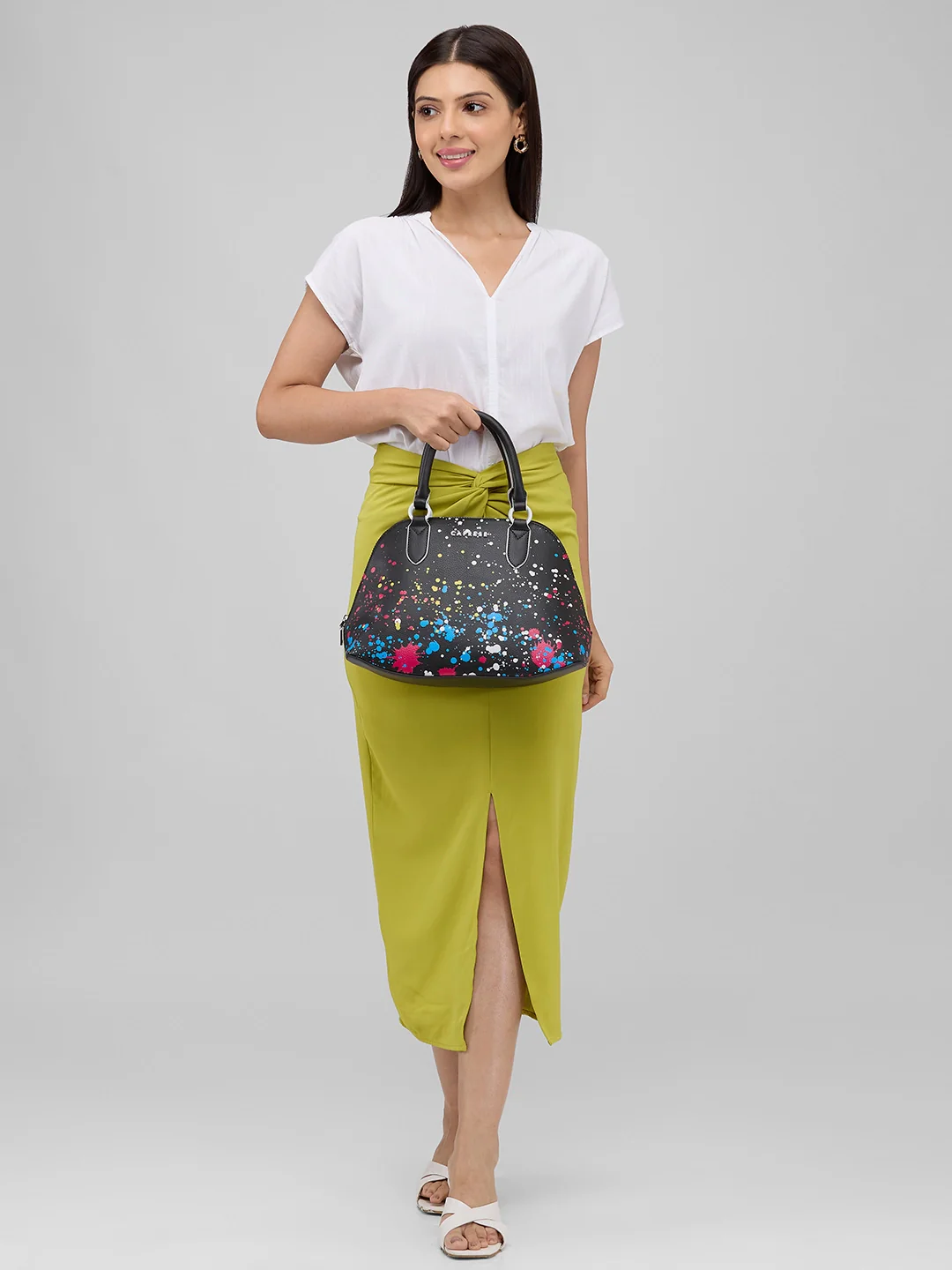 Caprese Splash Small Black Satchel - Image 8