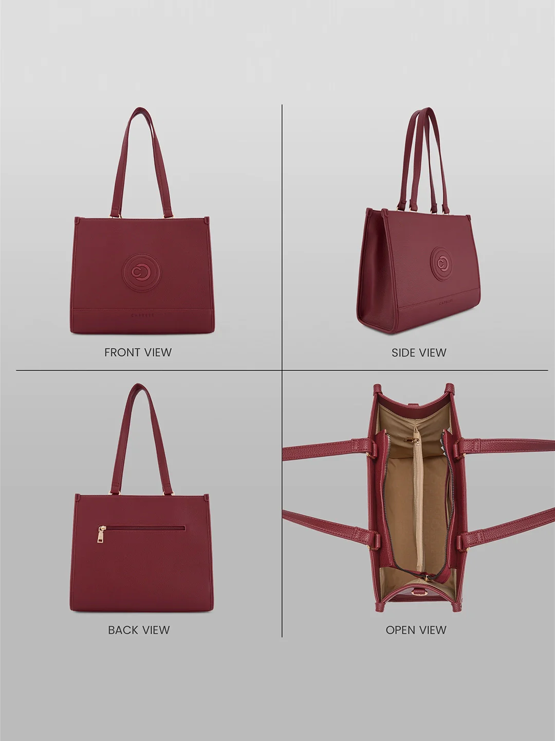 Caprese Suite Large Bordeaux Tote Bag - Image 10