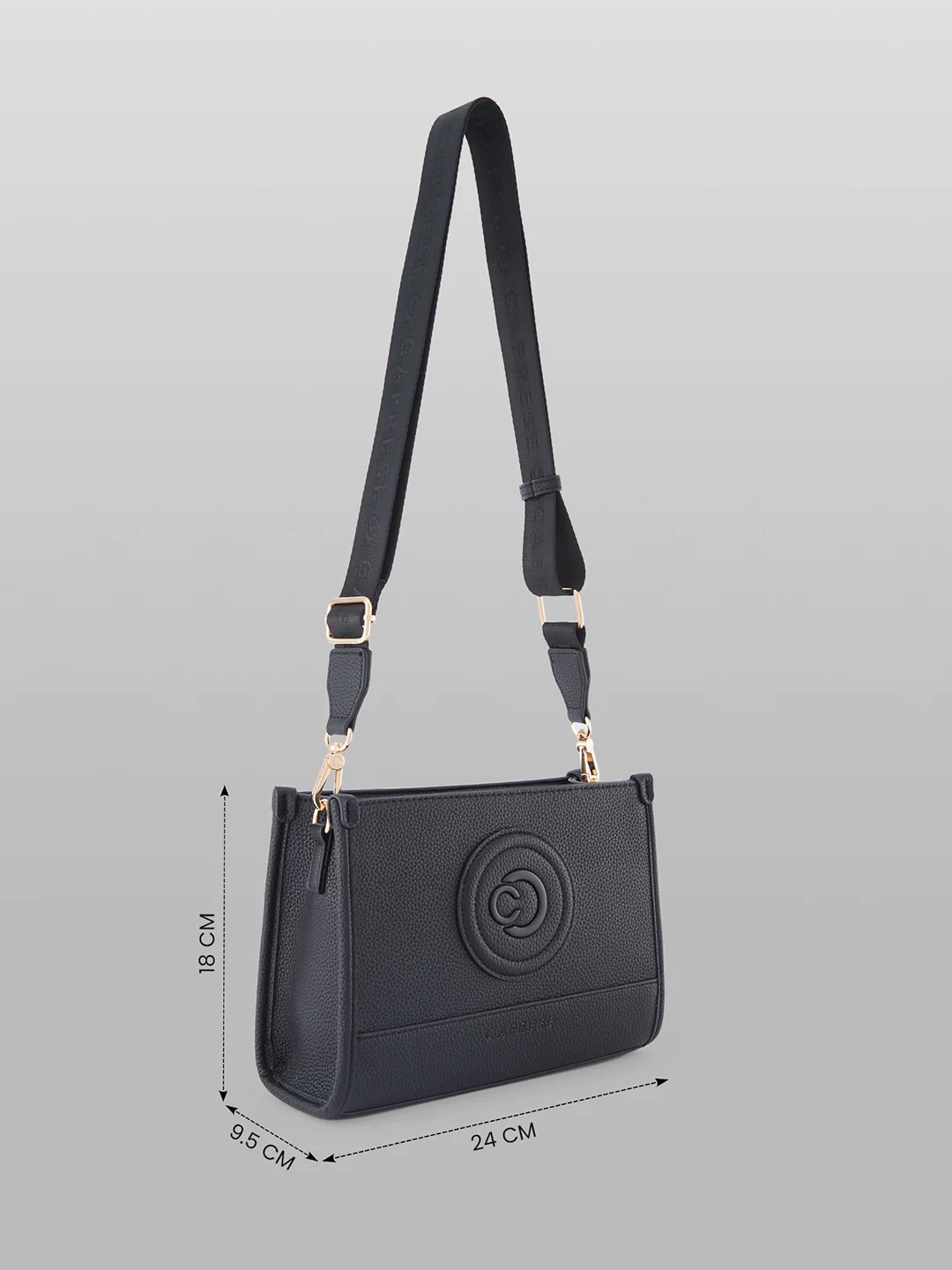 Caprese Suite Medium Black Sling Bag - Image 5