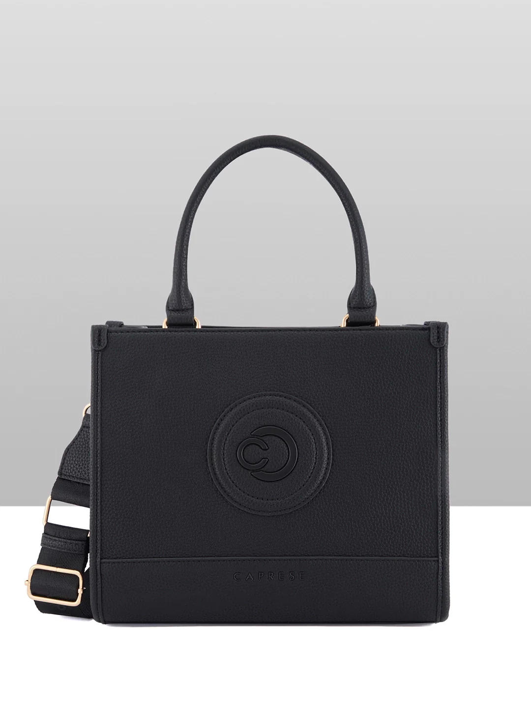 Caprese Suite Medium Black Tote Bag