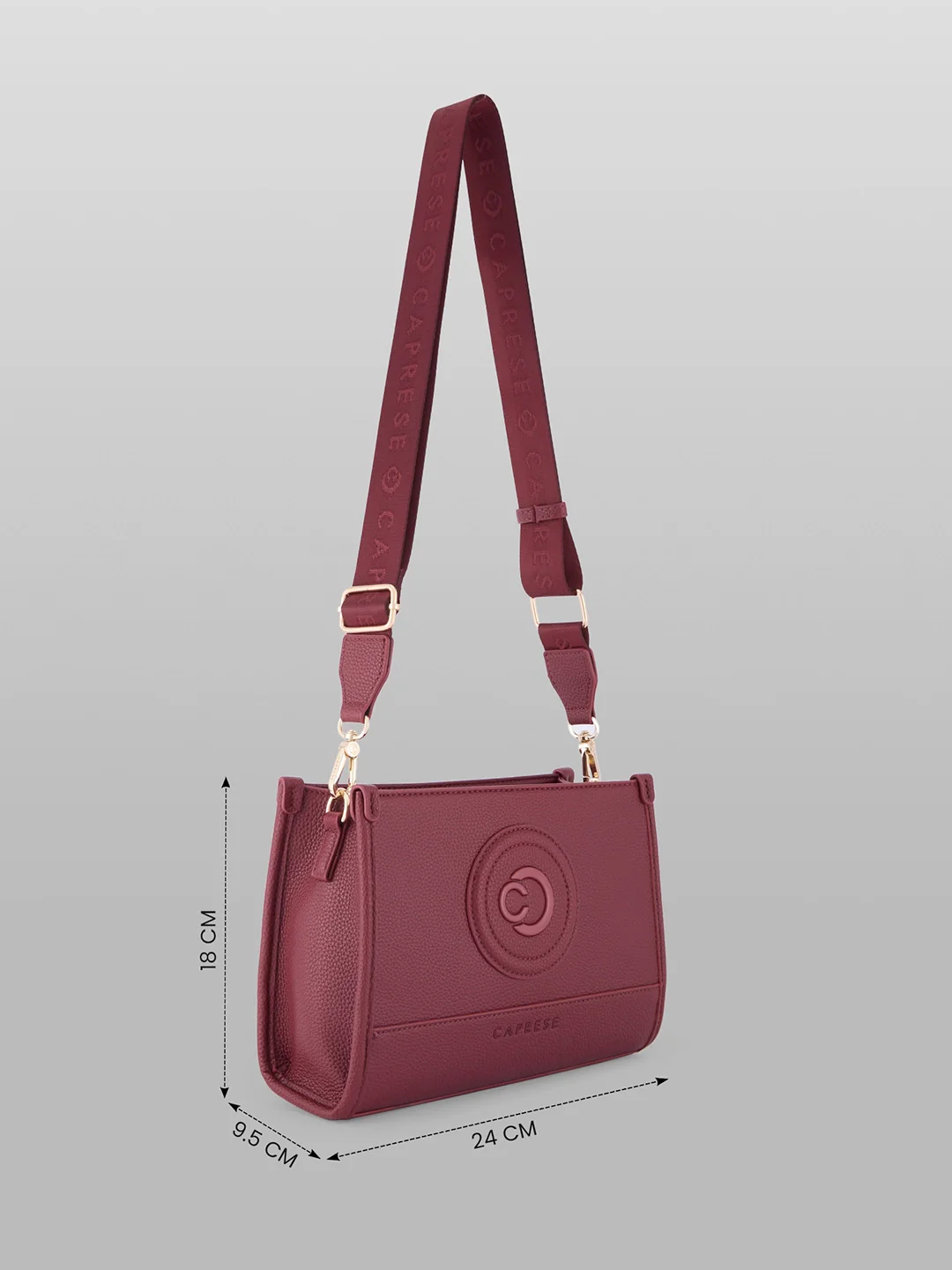 Caprese Suite Medium Bordeaux Sling Bag - Image 5