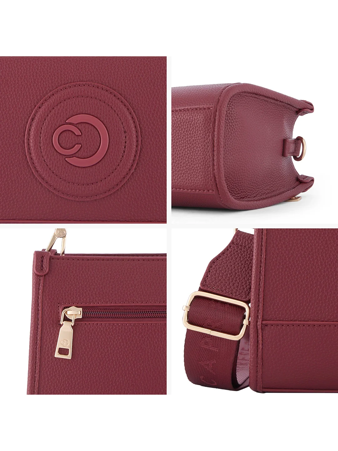 Caprese Suite Medium Bordeaux Sling Bag - Image 7
