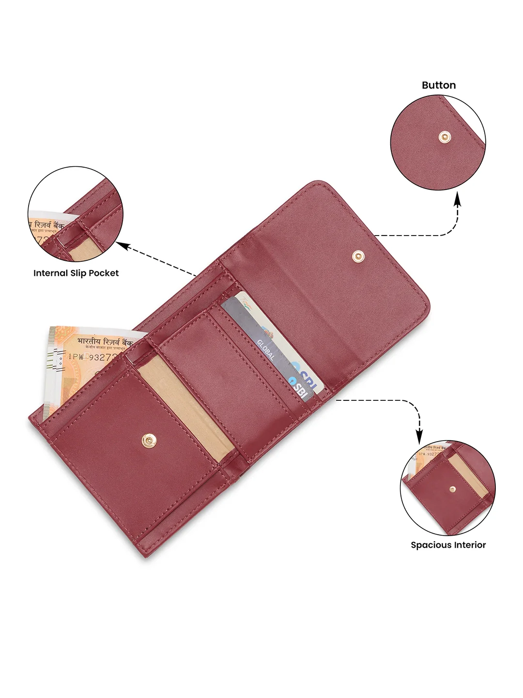Caprese Suite Medium Bordeaux Wallet - Image 4