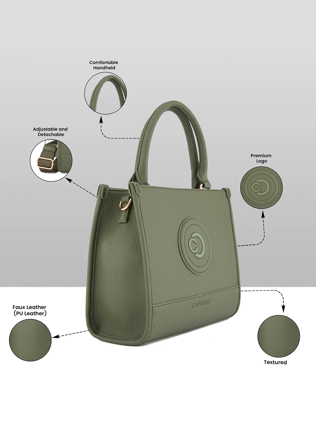 Caprese Suite Medium Olive Tote Bag - Image 3