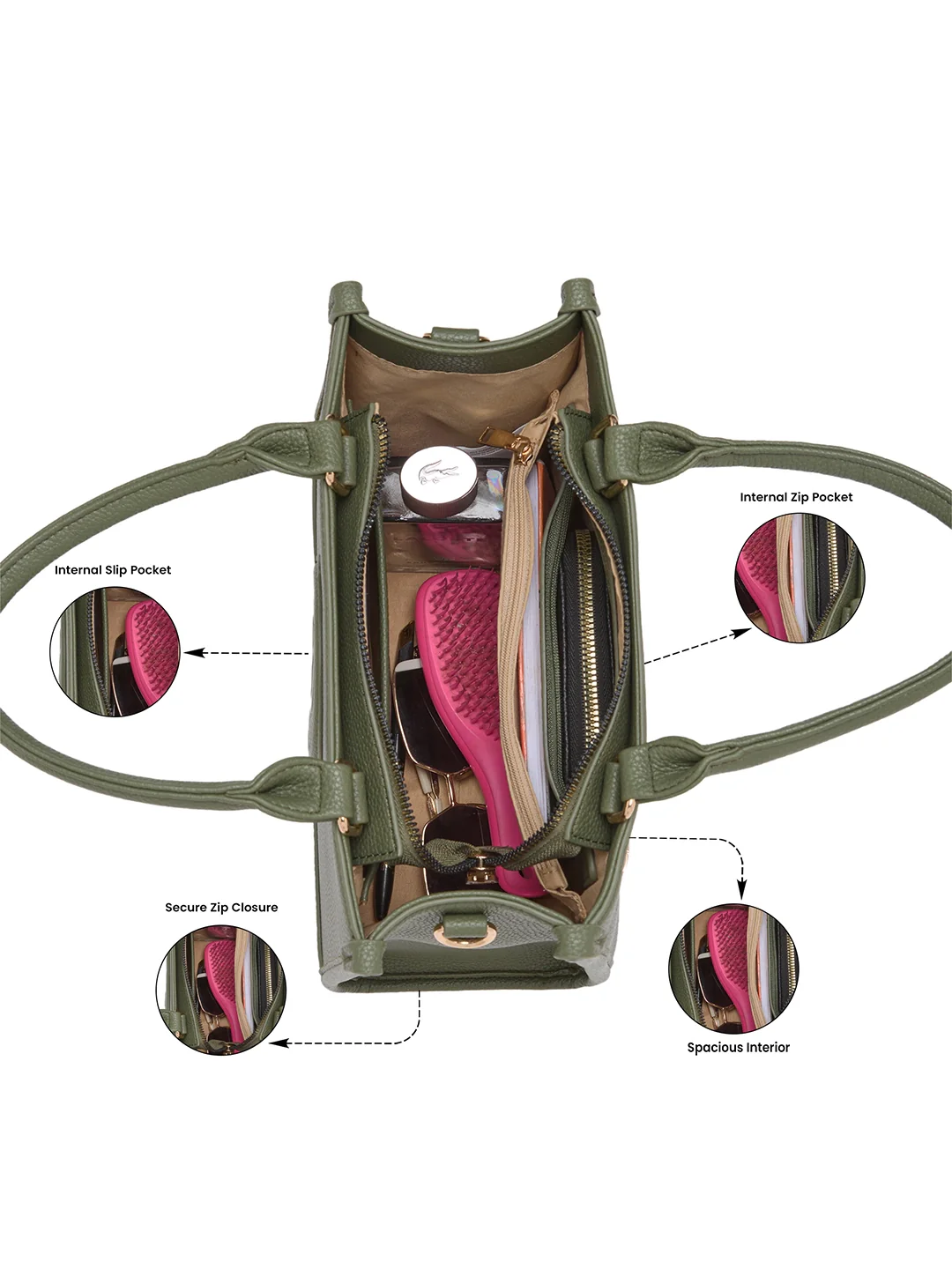 Caprese Suite Medium Olive Tote Bag - Image 4