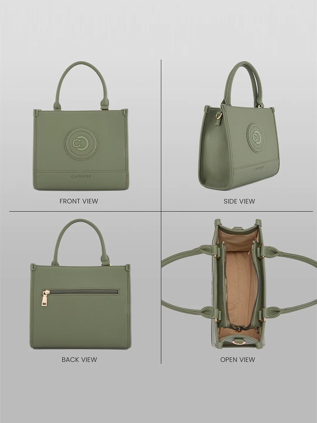 Caprese Suite Medium Olive Tote Bag - Image 9