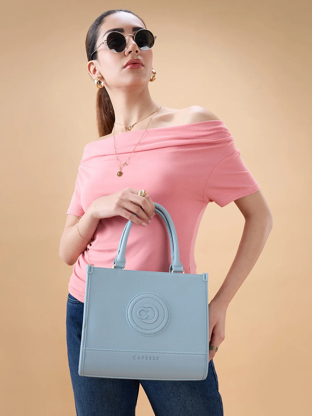 Caprese Suite Medium Powder Blue Tote Bag - Image 2