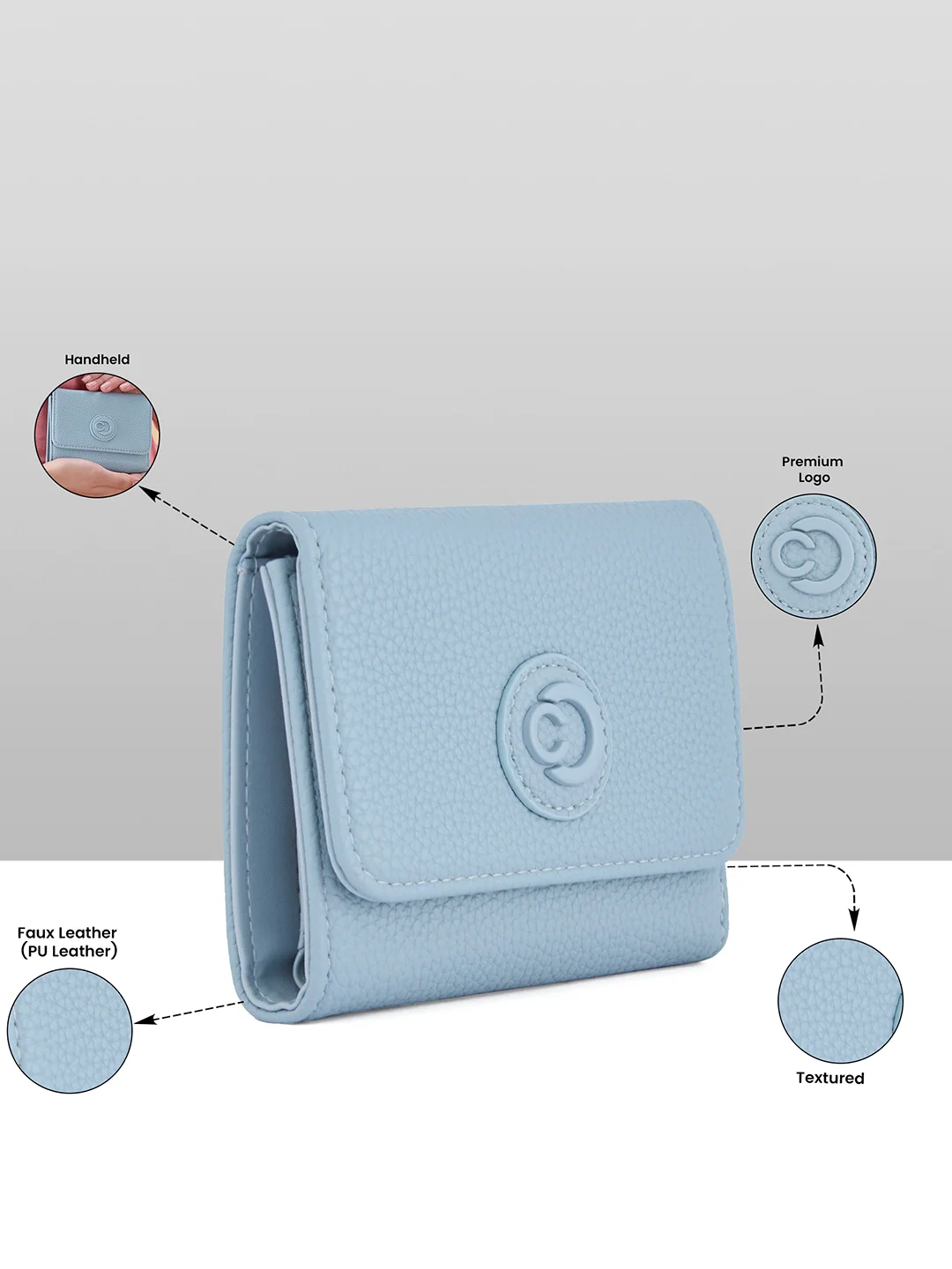 Caprese Suite Medium Powder Blue Wallet - Image 3
