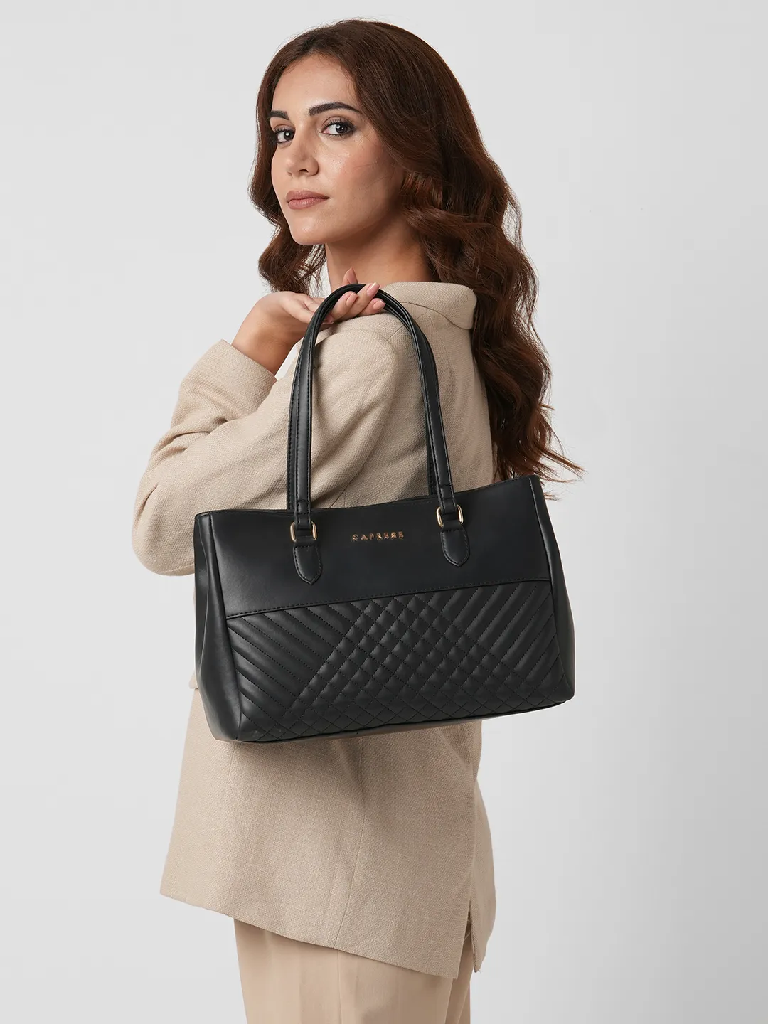 Caprese Sunny Medium Black Tote Bag - Image 9