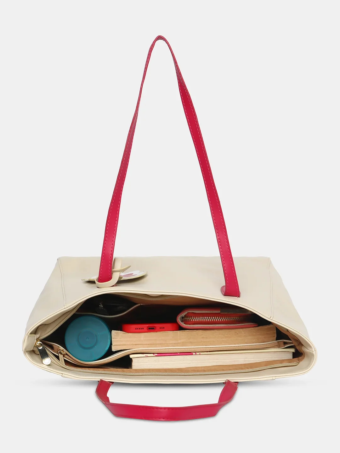 Caprese Sunshine Medium Beige Tote Bag - Image 9