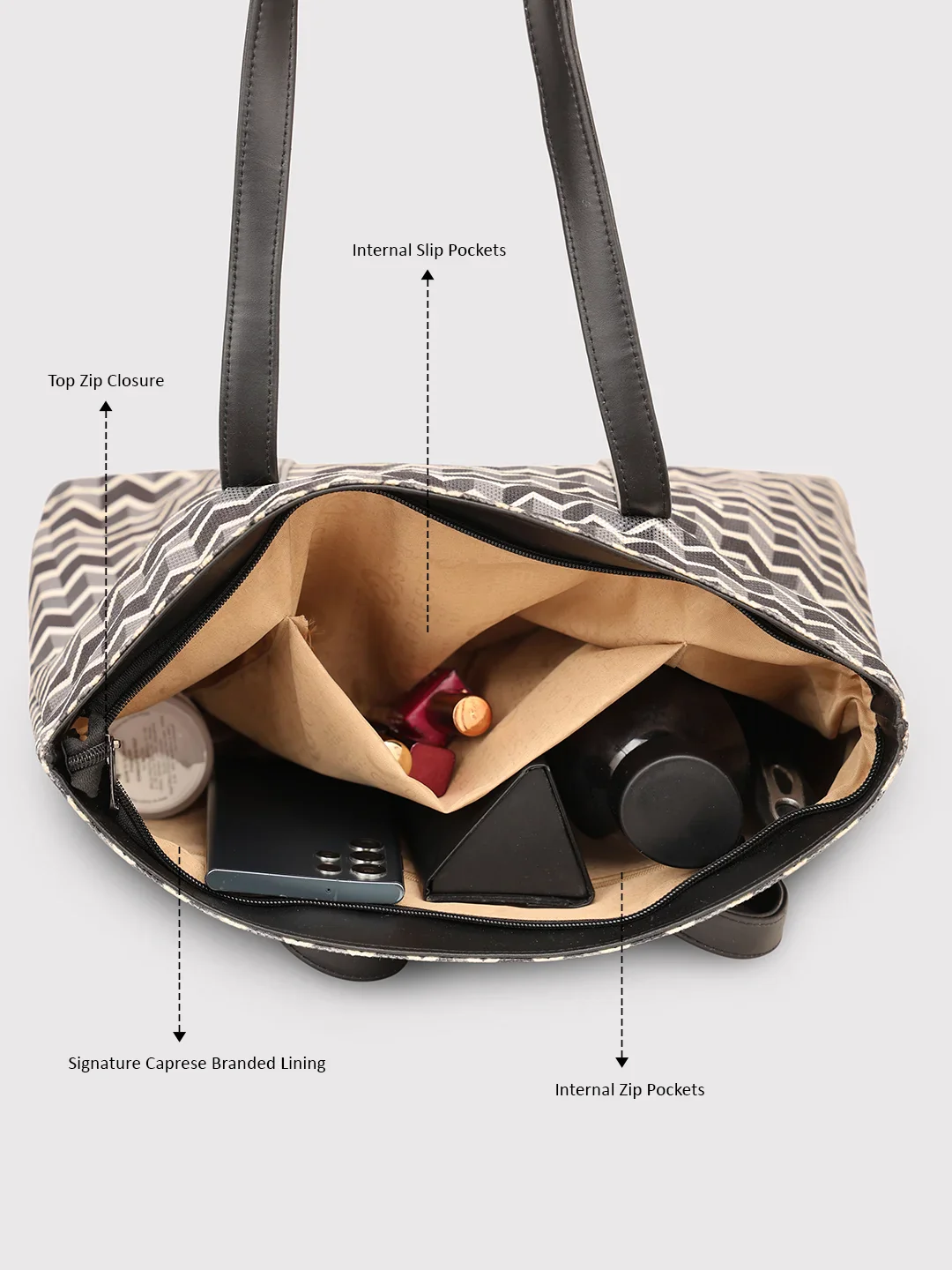 Caprese Susan Large Black Tote Bag - Image 3