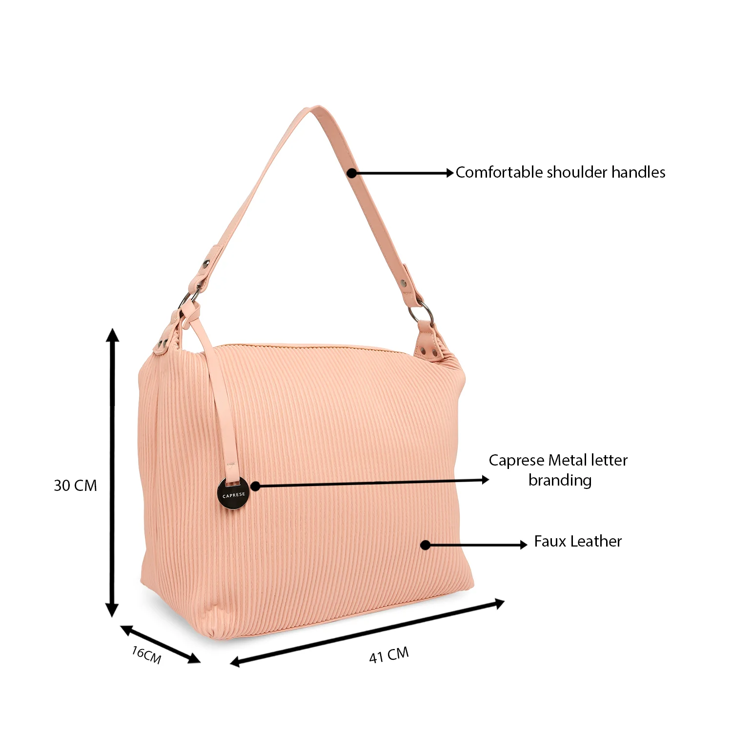 Caprese Symona Large Blush Hobo Bag - Image 7