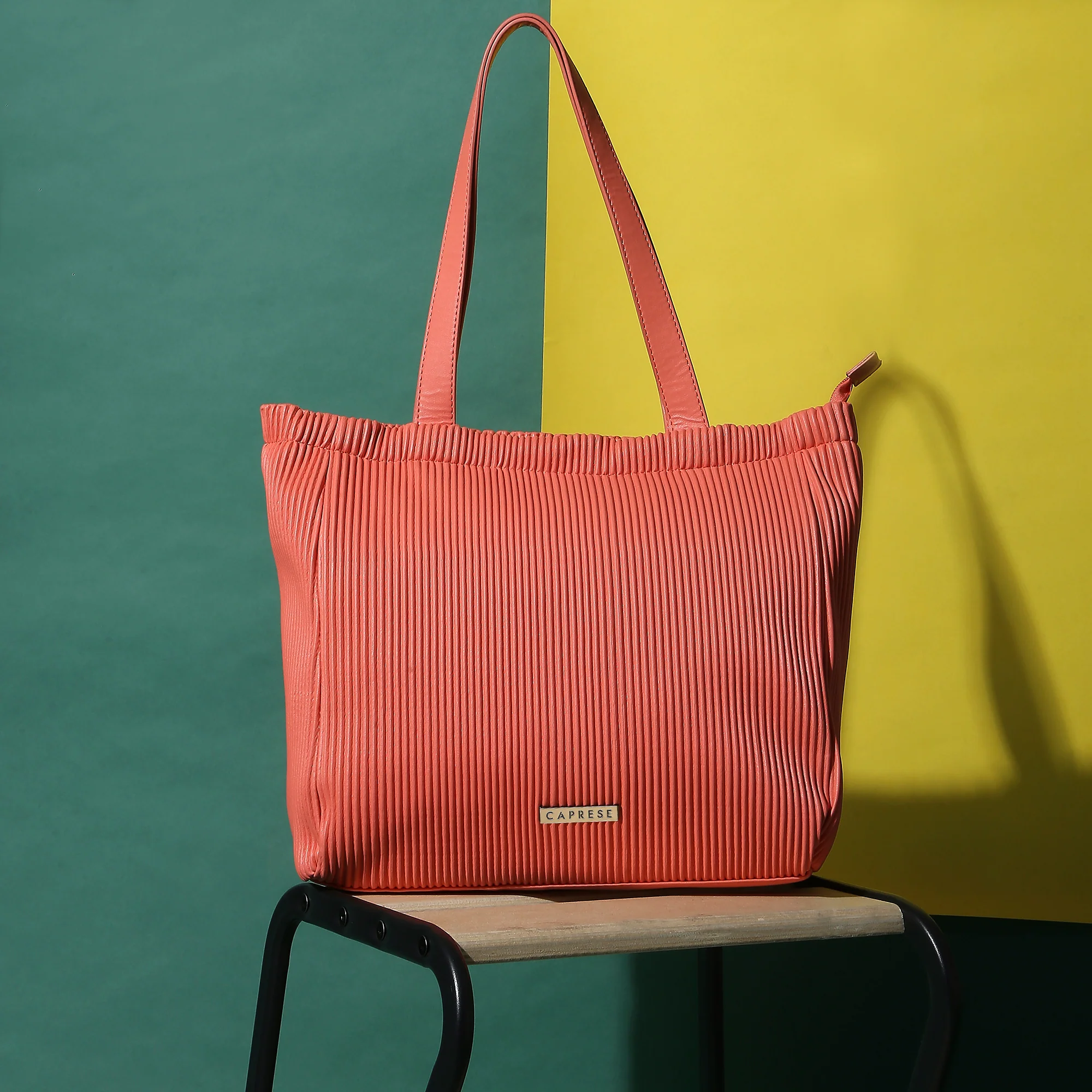 Caprese Symona Large Coral Tote Bag