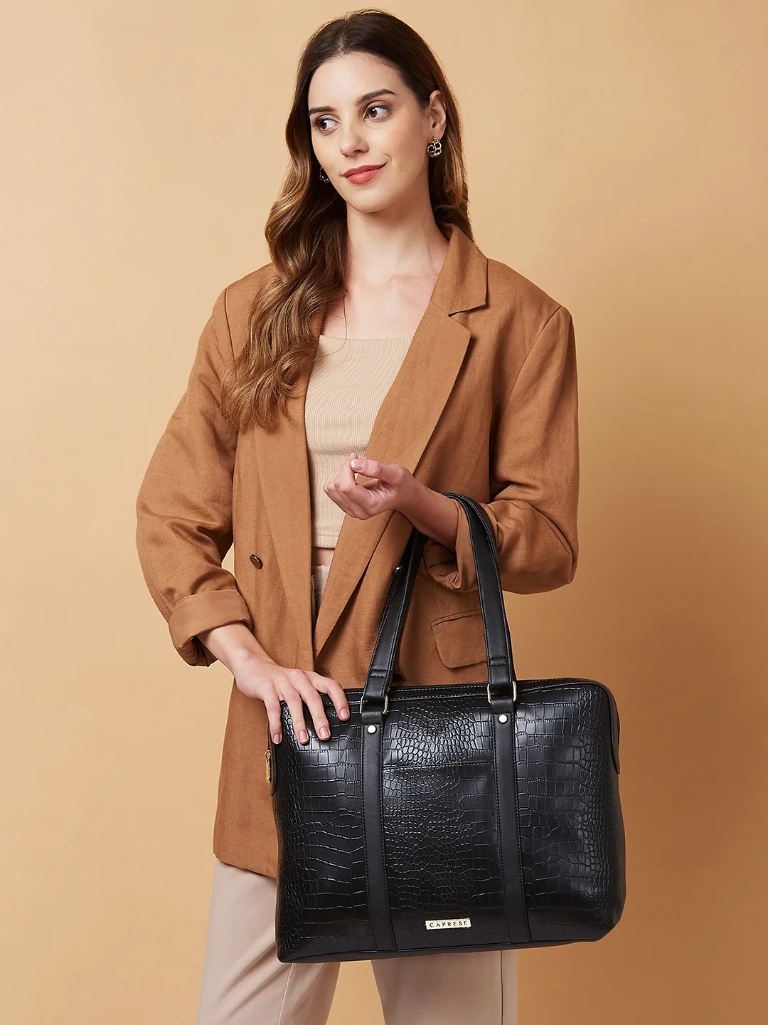Caprese Syra Large Black Laptop Bag Bag - Image 2