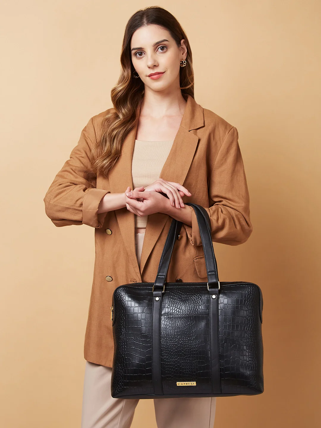 Caprese Syra Large Black Laptop Bag Bag - Image 7