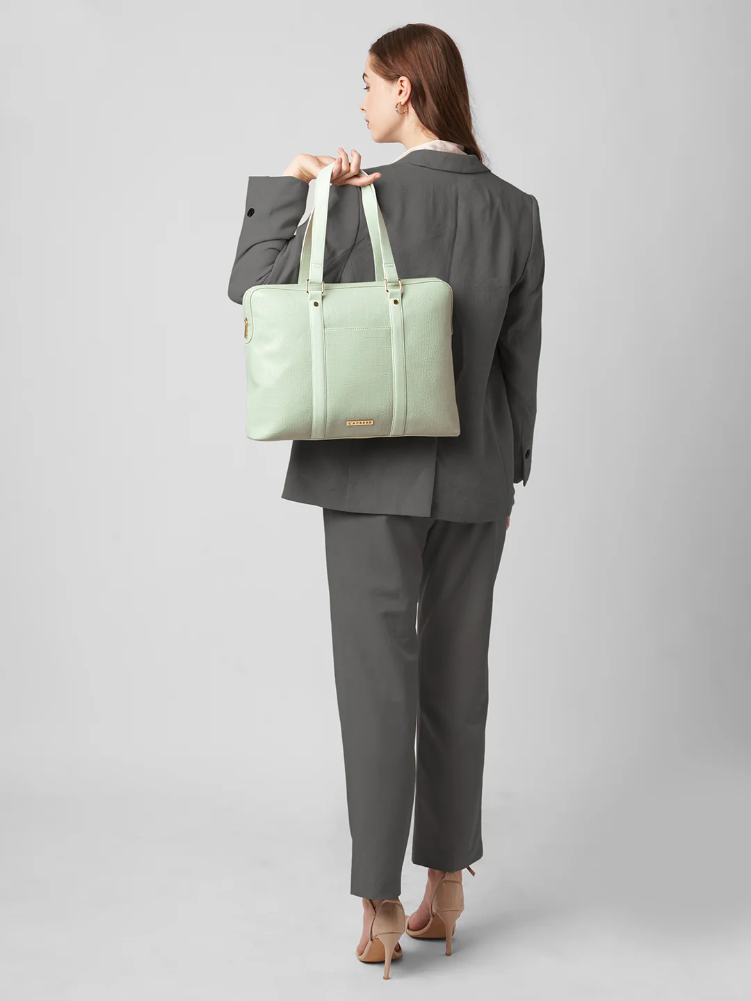 Caprese Syra Large Sage Green Laptop Bag Bag - Image 2