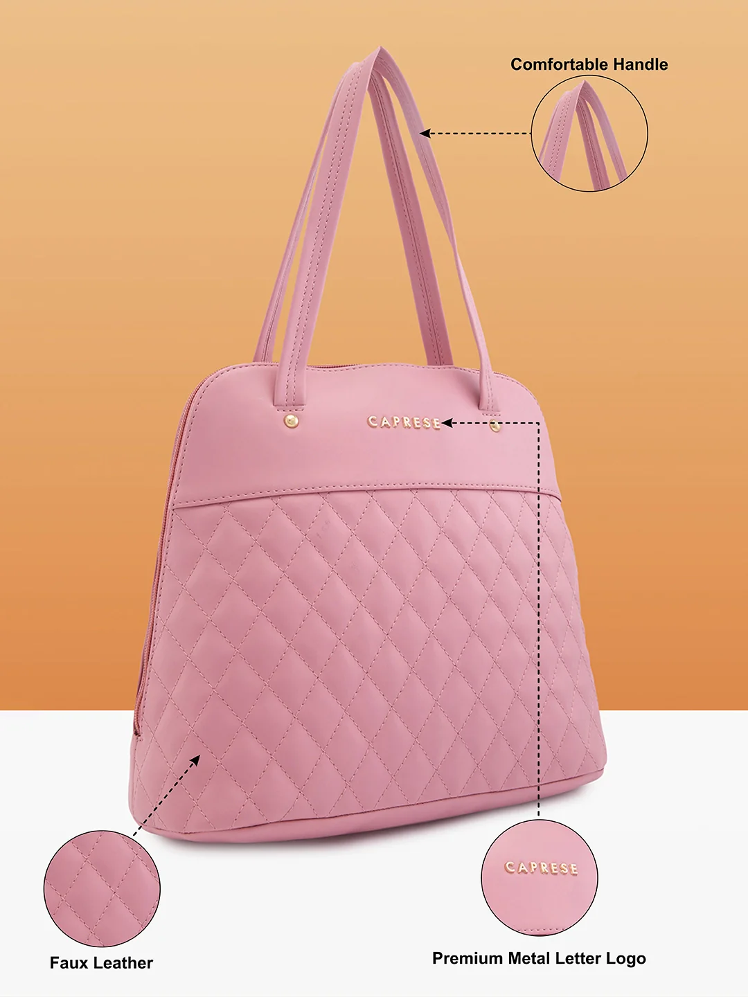 Caprese Syra Medium Pink Satchel Bag Bag - Image 6