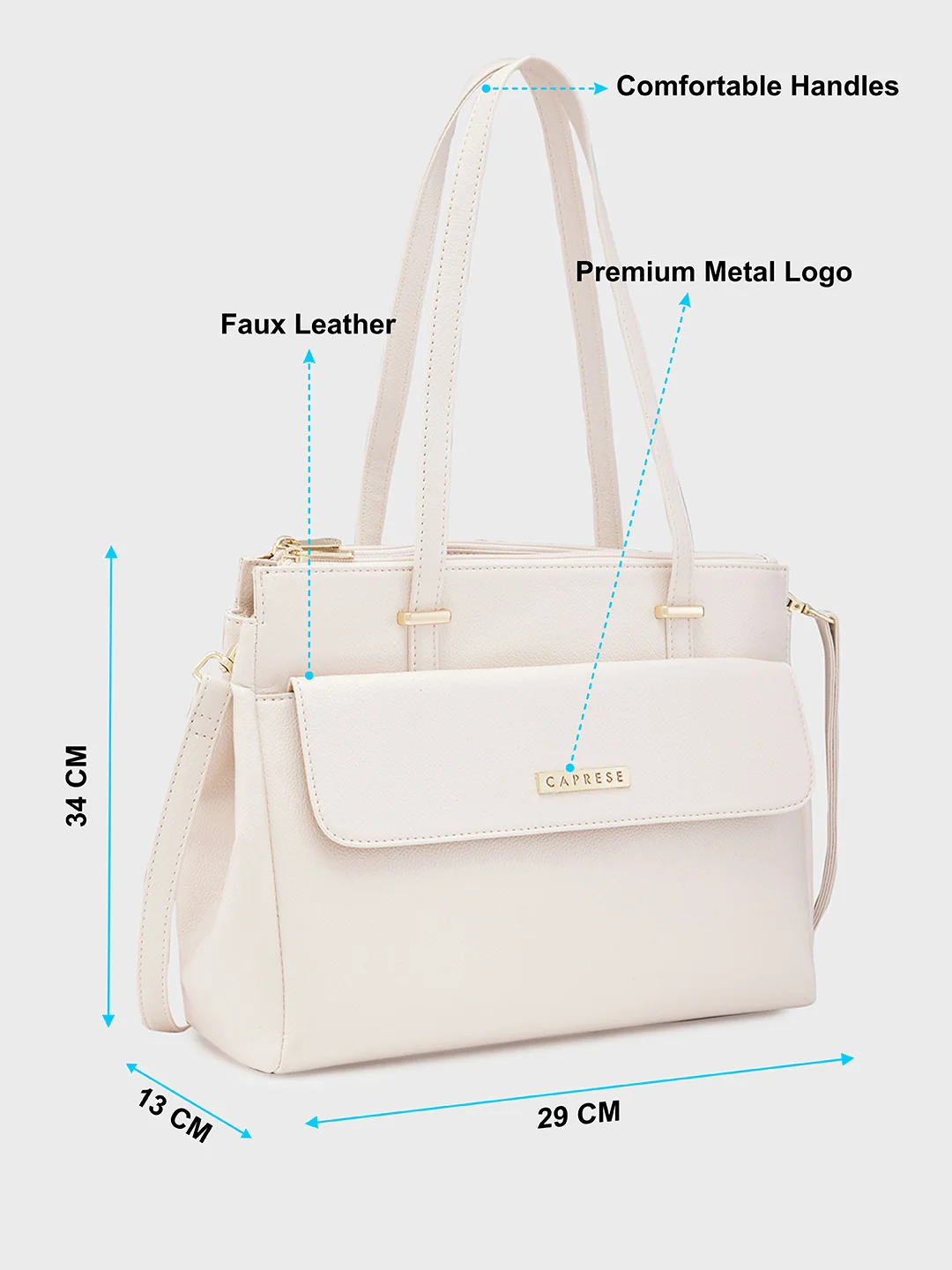 Caprese Taro Medium Soft Aqua Tote Bag - Image 8