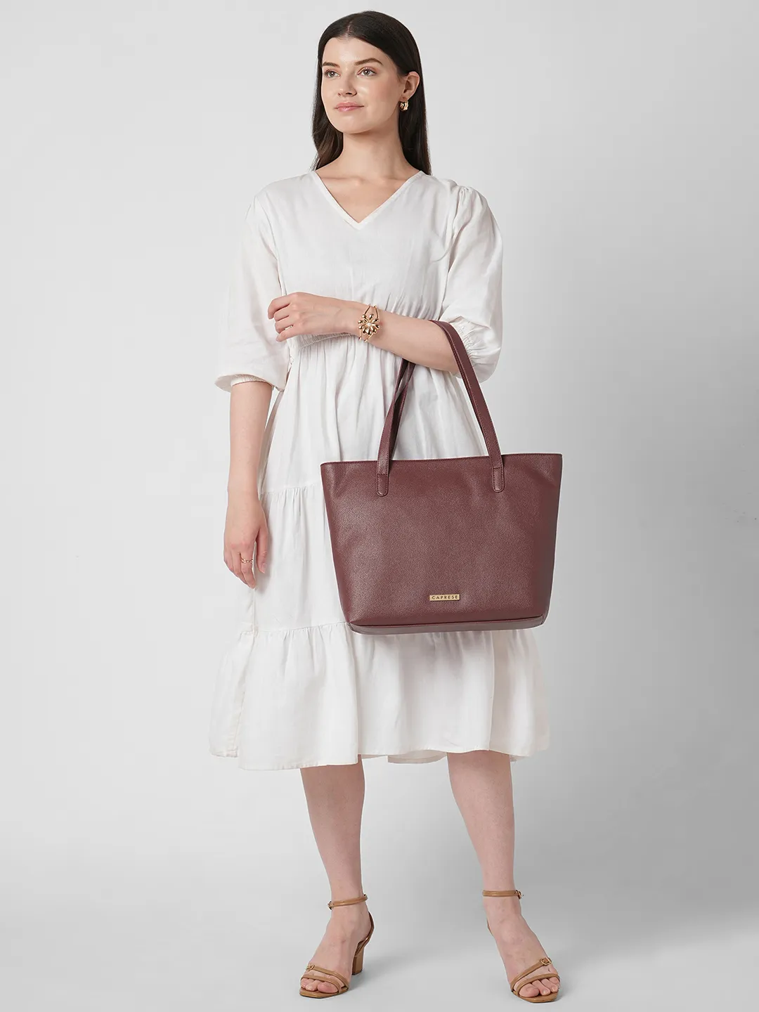 Caprese Tarry Large Cherry Red Laptop Tote Bag - Image 7