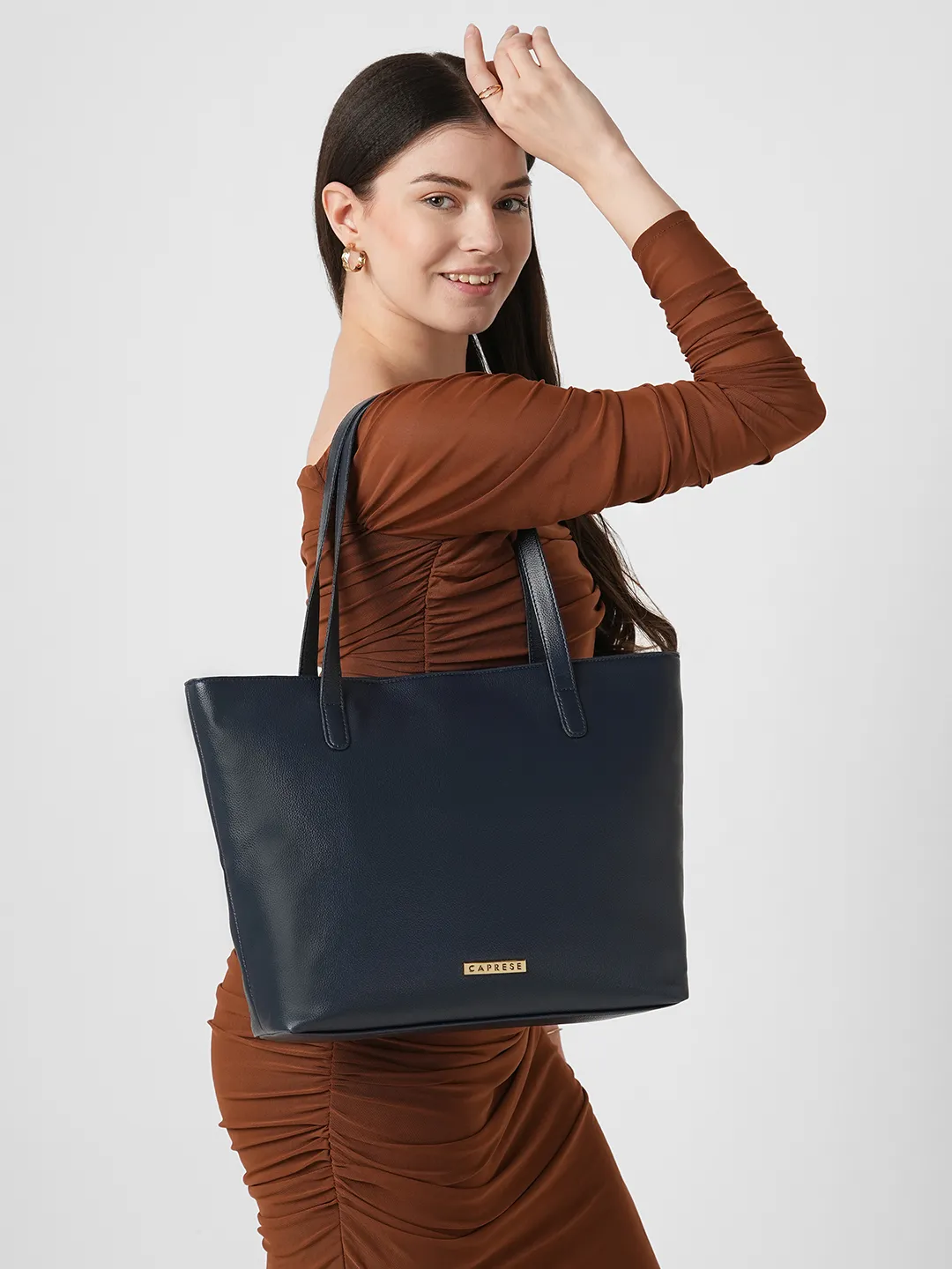 Caprese Tarry Large Navy Laptop Tote Bag - Image 2