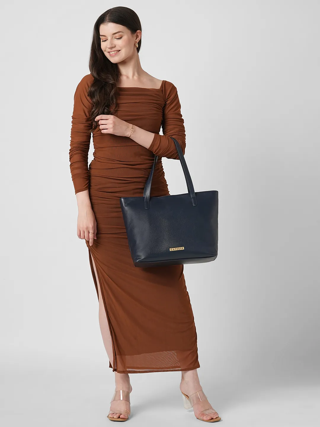 Caprese Tarry Large Navy Laptop Tote Bag - Image 7