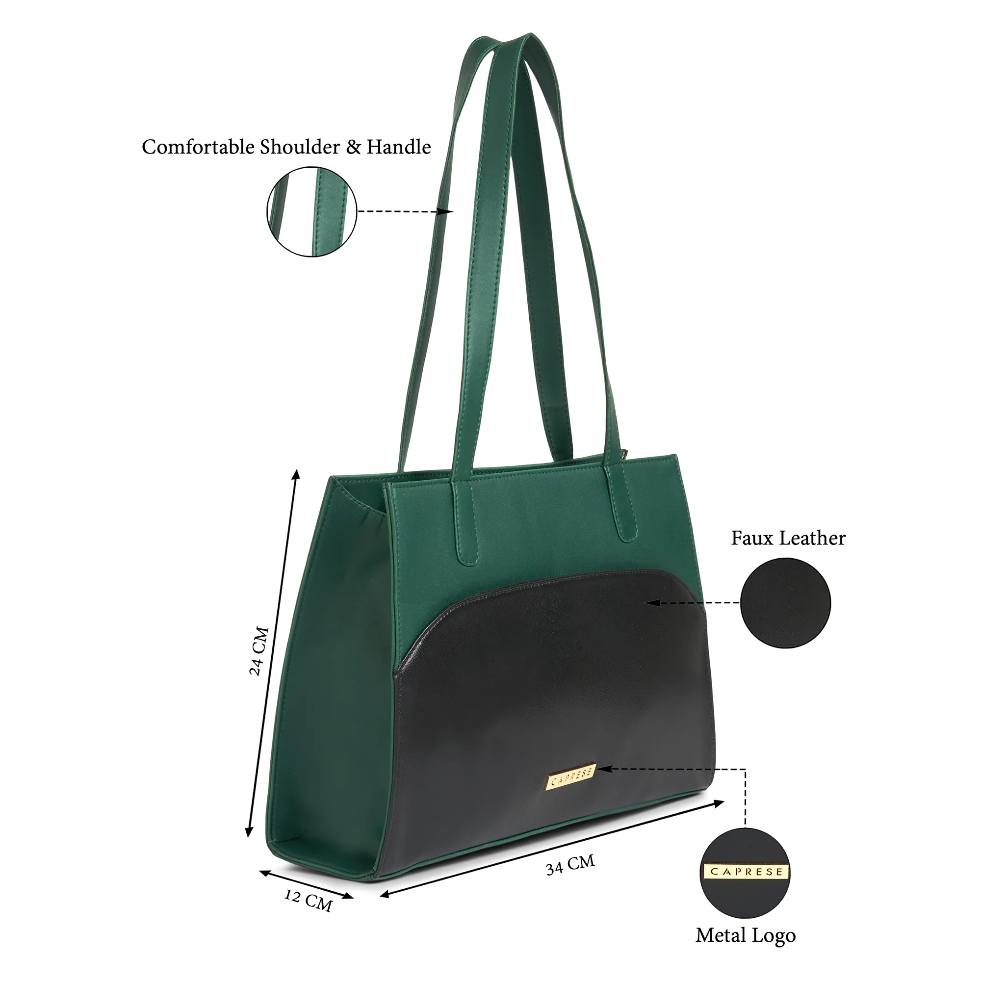 Caprese  Tarry Medium Bottle Green Tote Bag - Image 7