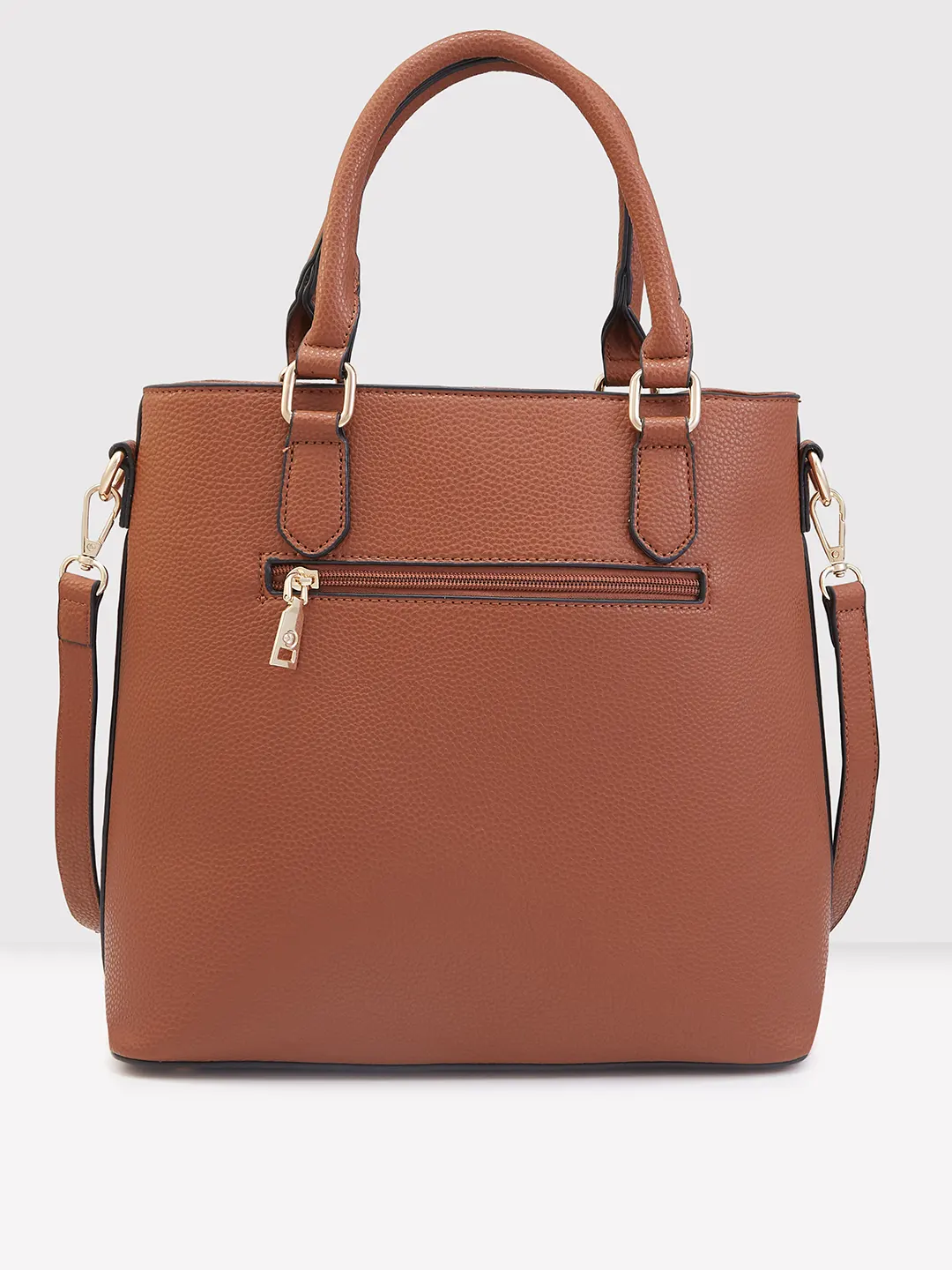 Caprese Tasha Medium Tan Satchel Bag - Image 5