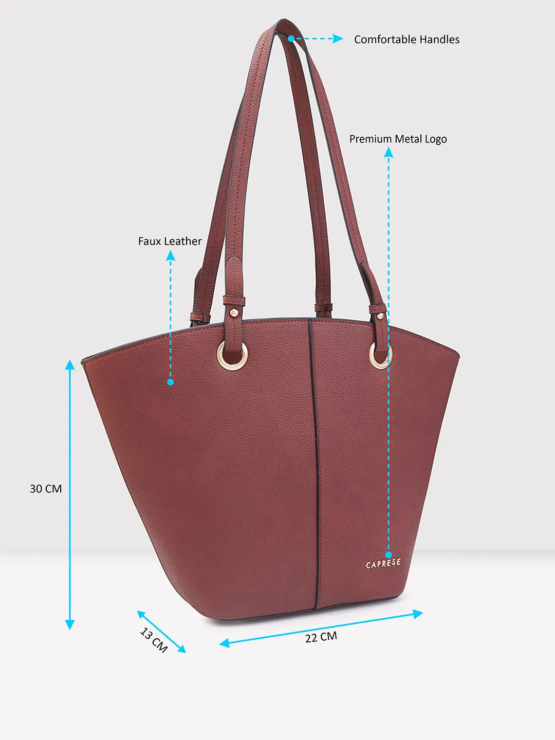 Caprese Tasha Large Maroon Tote Bag - Image 5