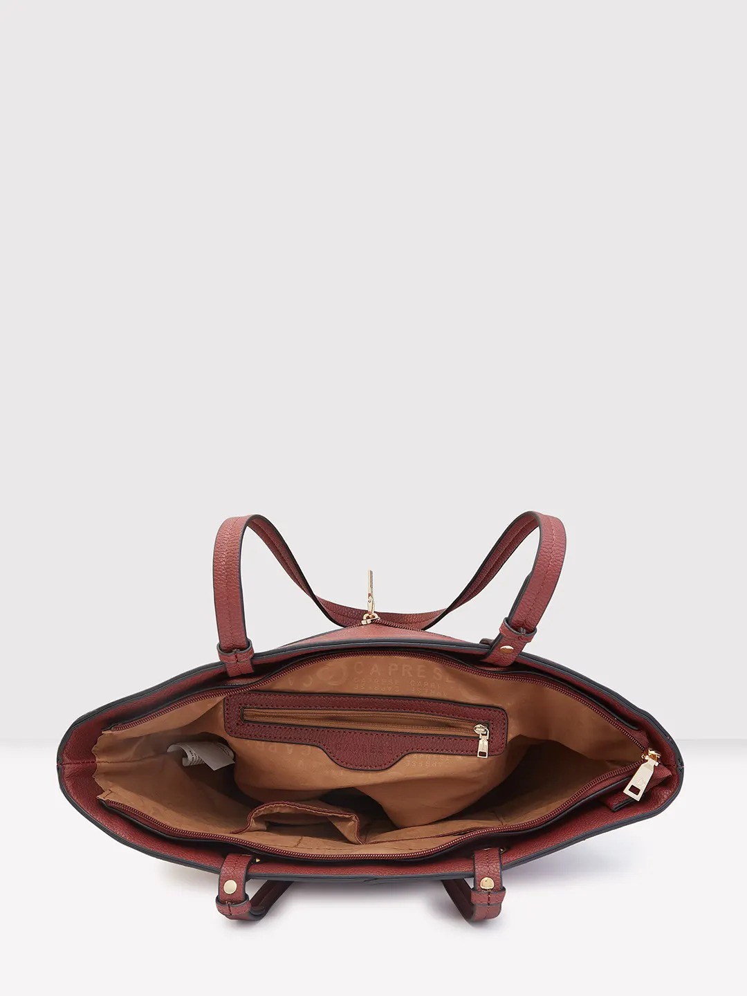 Caprese Tasha Large Maroon Tote Bag - Image 9