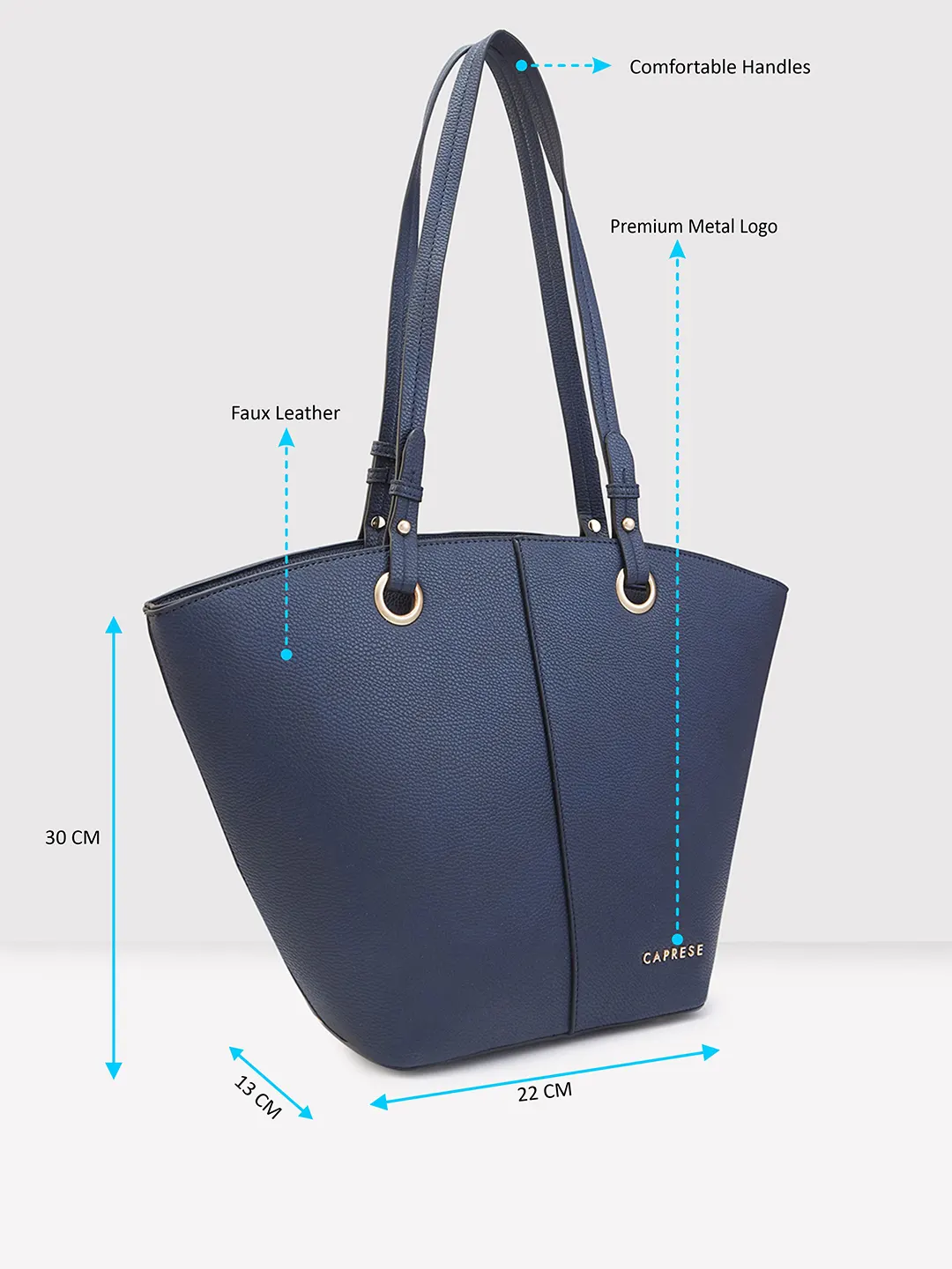 Caprese Tasha Large Navy Tote Bag - Image 5