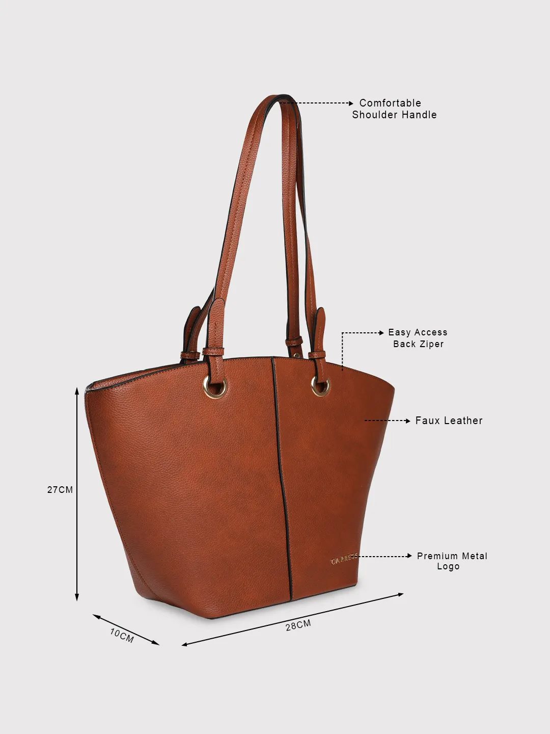 Caprese Tasha Large Tan Tote Bag - Image 5