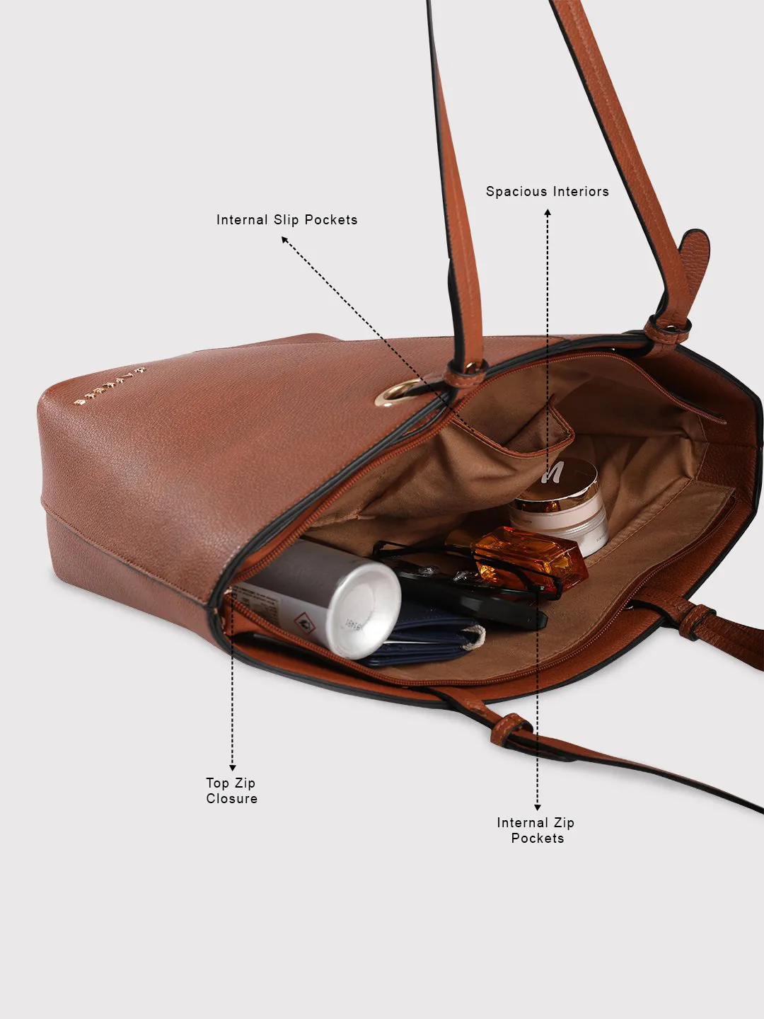Caprese Tasha Large Tan Tote Bag - Image 6