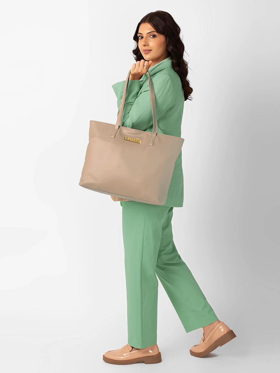 Caprese Teena Medium Choco Brown Tote Bag - Image 8